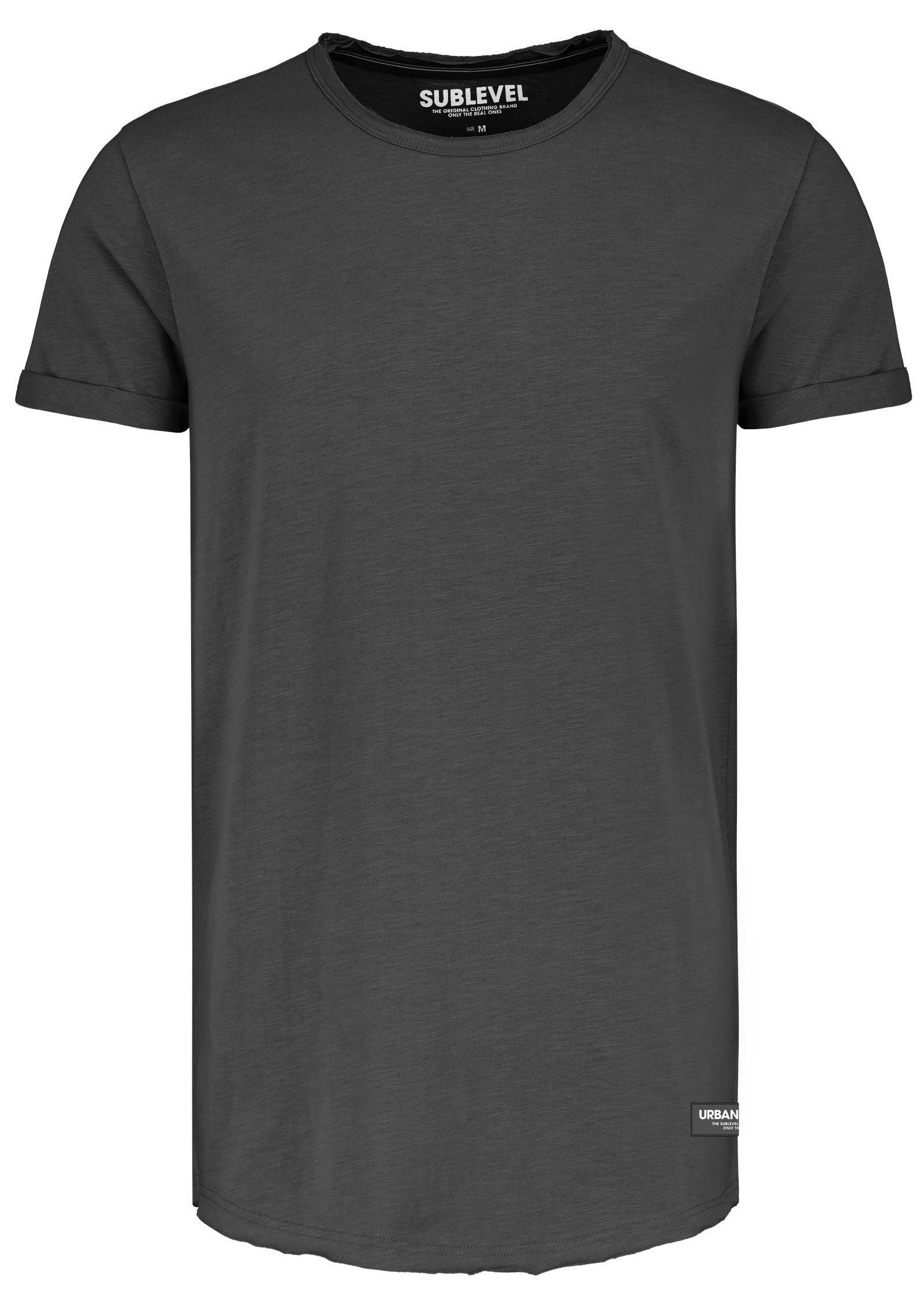 SUBLEVEL T-Shirt Herren Shirt Long Shaped lang geschnitten schwere Qualität günstig online kaufen