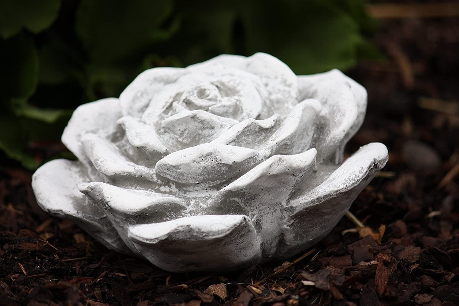Stone and Style Gartenfigur Frostfeste grosse Steinblüte Rosenblüte – Bild 4 von 4