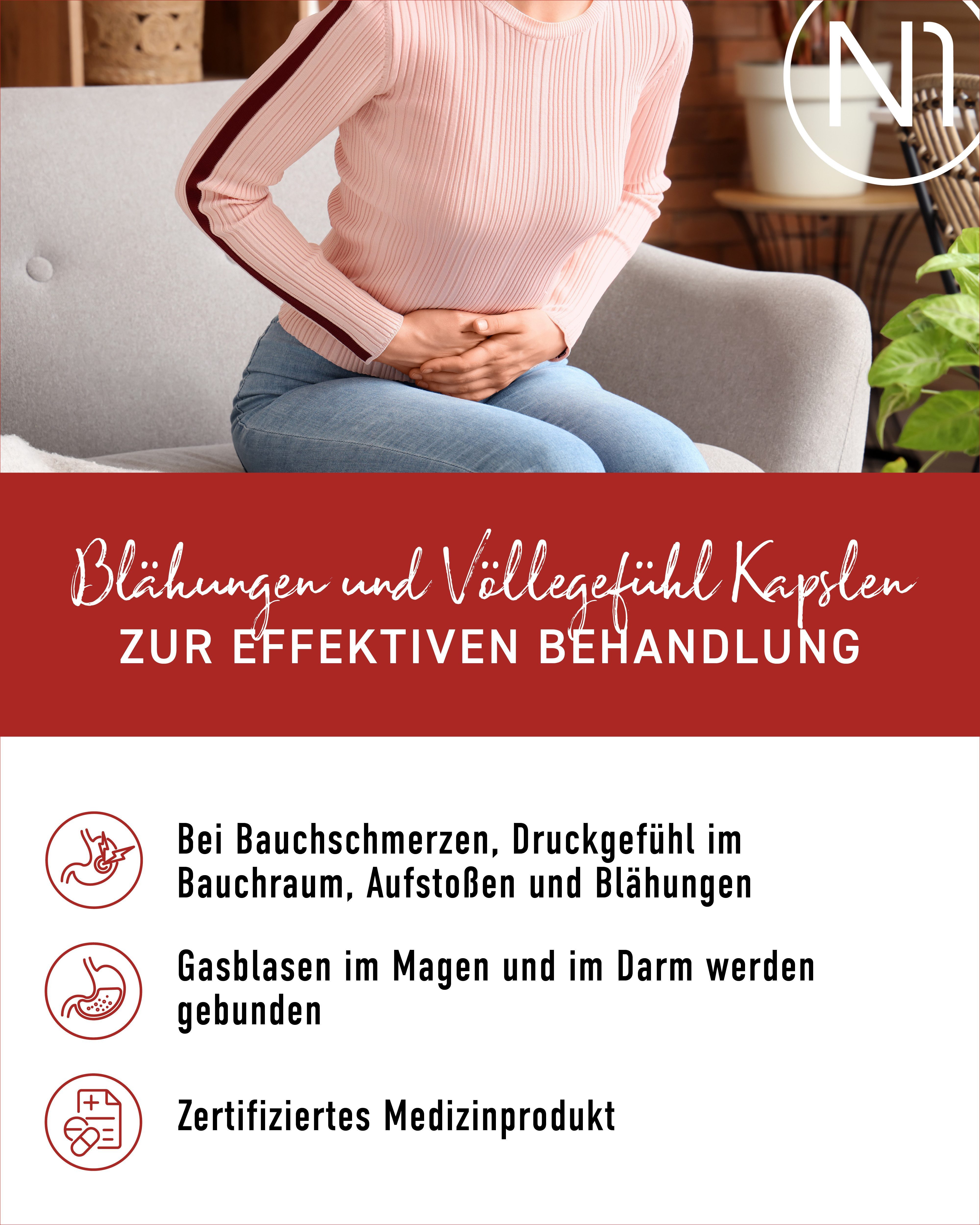 N1 Healthcare N1 Blähungen & Völlegefühl Kapseln, 30 St. Kapseln, 30 St., 43 g, Medizinprodukt
