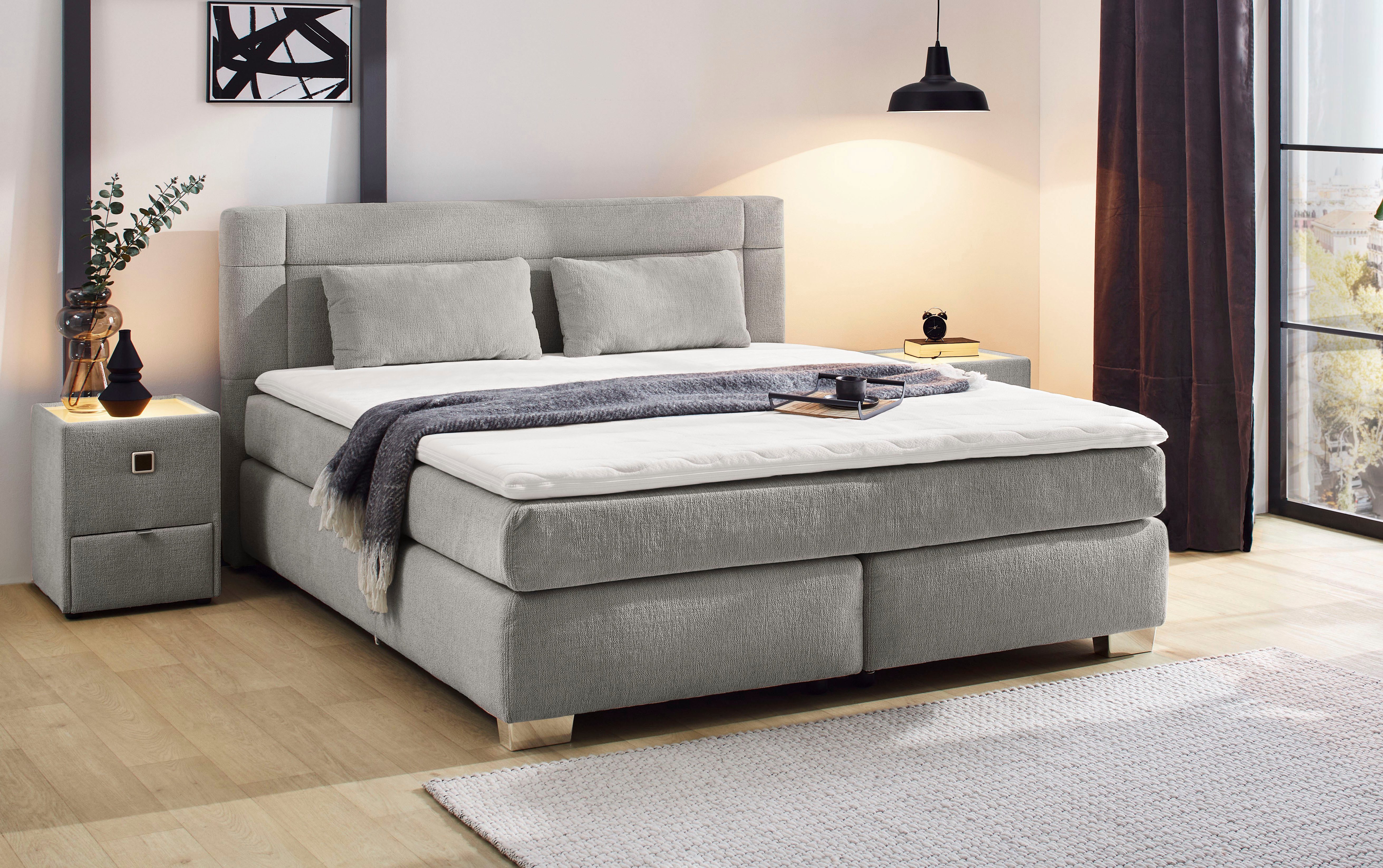 Jockenhöfer Gruppe Boxspringbett Romana, inkl. 7-Zonen-TTFK-Matratze, KS-Topper, verschiedene Härtegrade und Bettbreiten wählbar