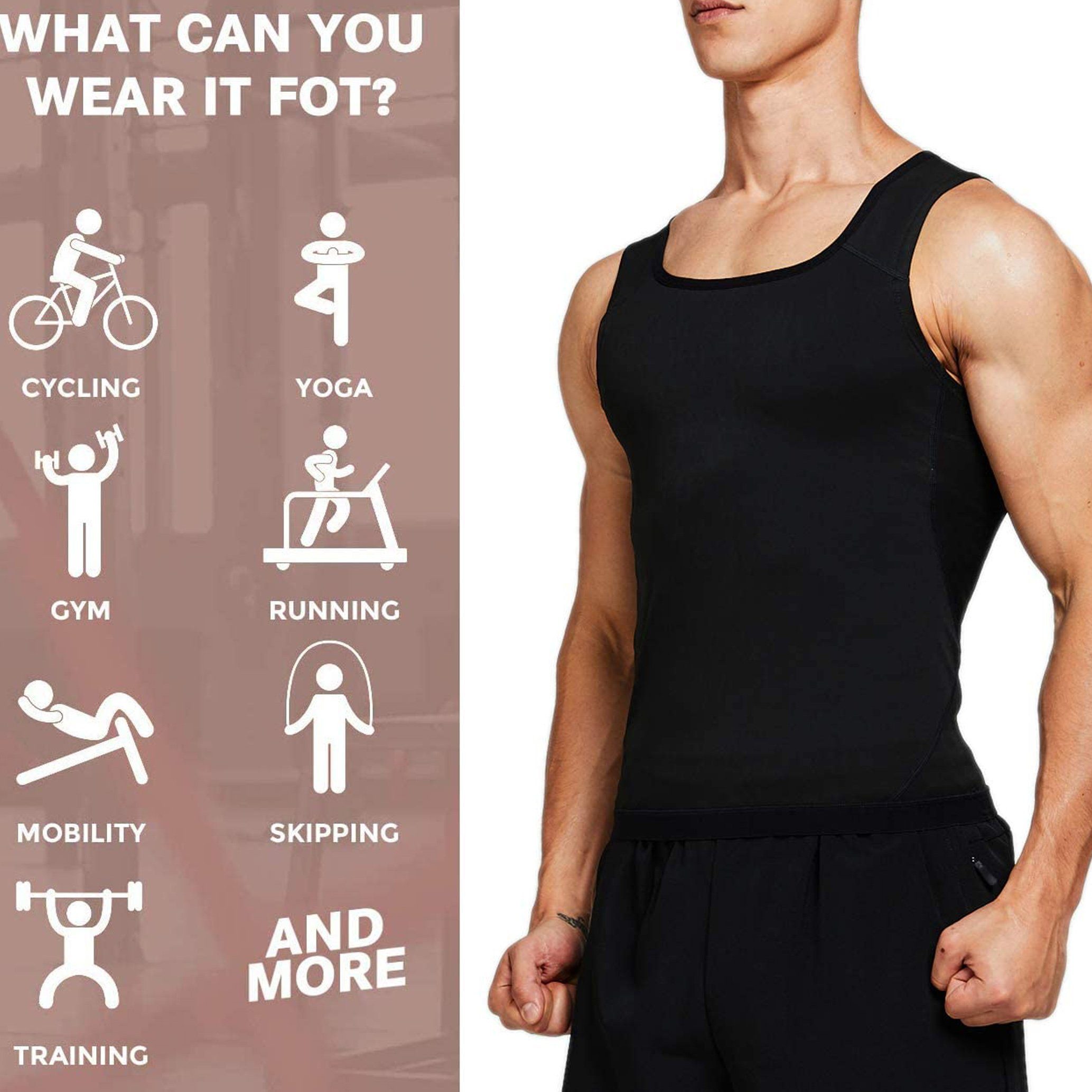 GOLDEN Schwitzanzug abnehmen Weste Herren Sauna Tank Top Taille Trainer Schwitzweste