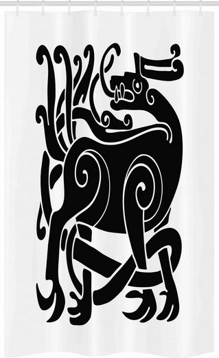 Abakuhaus Duschvorhang »Badezimmer Deko Set aus Stoff mit Haken« Breite 120 cm, Höhe 180 cm, keltisch Samhain Celtic Deer