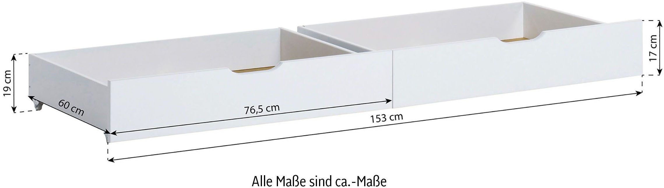 Hoppekids Bettschubkasten ECO Comfort (2 St), auf Rollen in verschiedenen Farben erhältlich 2 St.