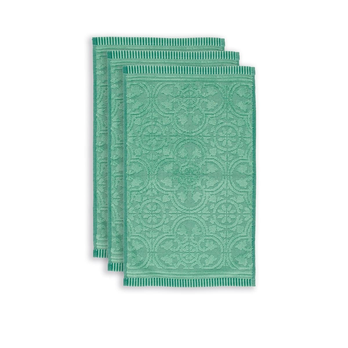 PiP Studio Handtuch Tile Pip Green 30X50 Set A 3 Grün 100% Cotton, terry, 5 günstig online kaufen
