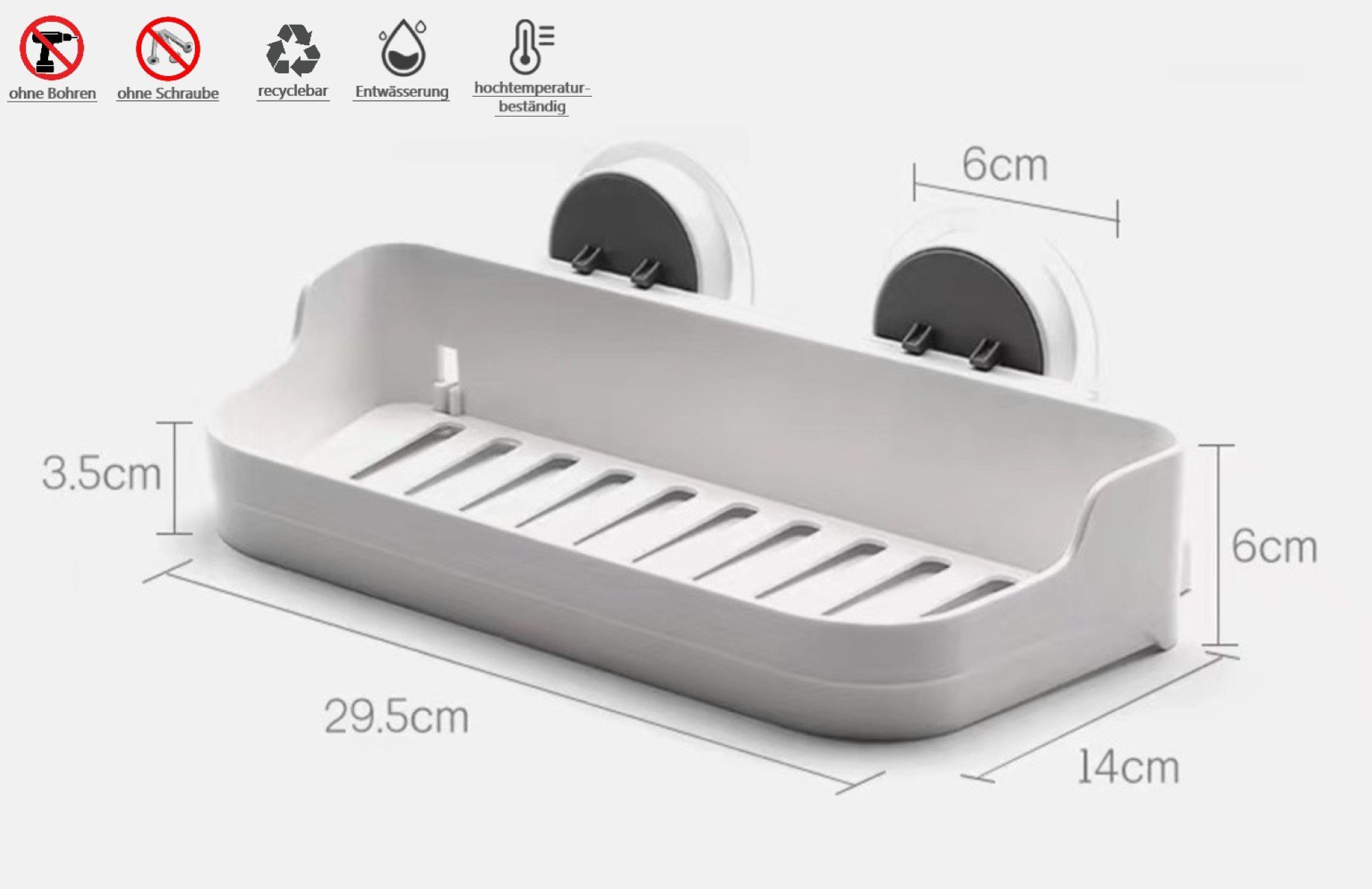 Creliv Duschablage ohne Bohren – Selbstklebender Bad Organizer mit hoher Tragkraft