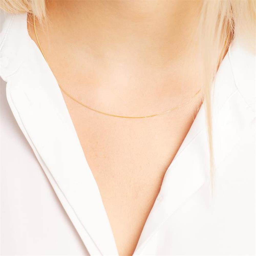 Unique Goldkette Panzerkette schmal Damen, echtes günstig online kaufen
