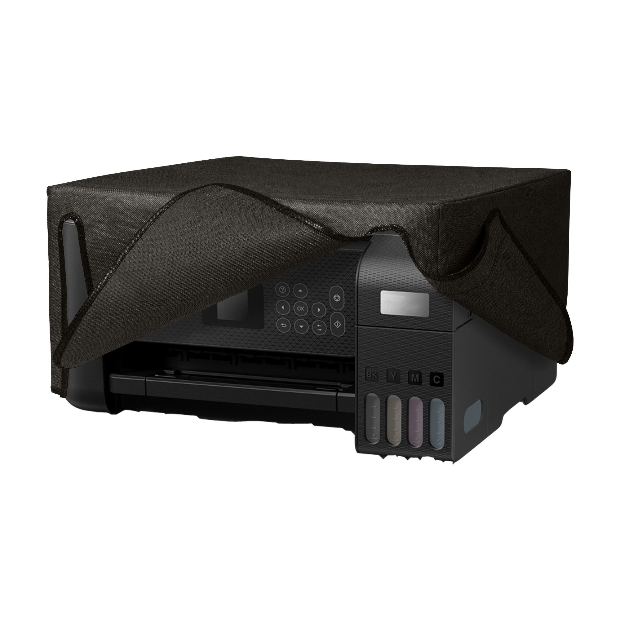 kwmobile Abdeckhaube kwmobile Drucker Schutzhülle für Epson EcoTank ET2820 / ET2810 / 2880, 1x Universal Kopfhörer Haken für In-Ear Headphones