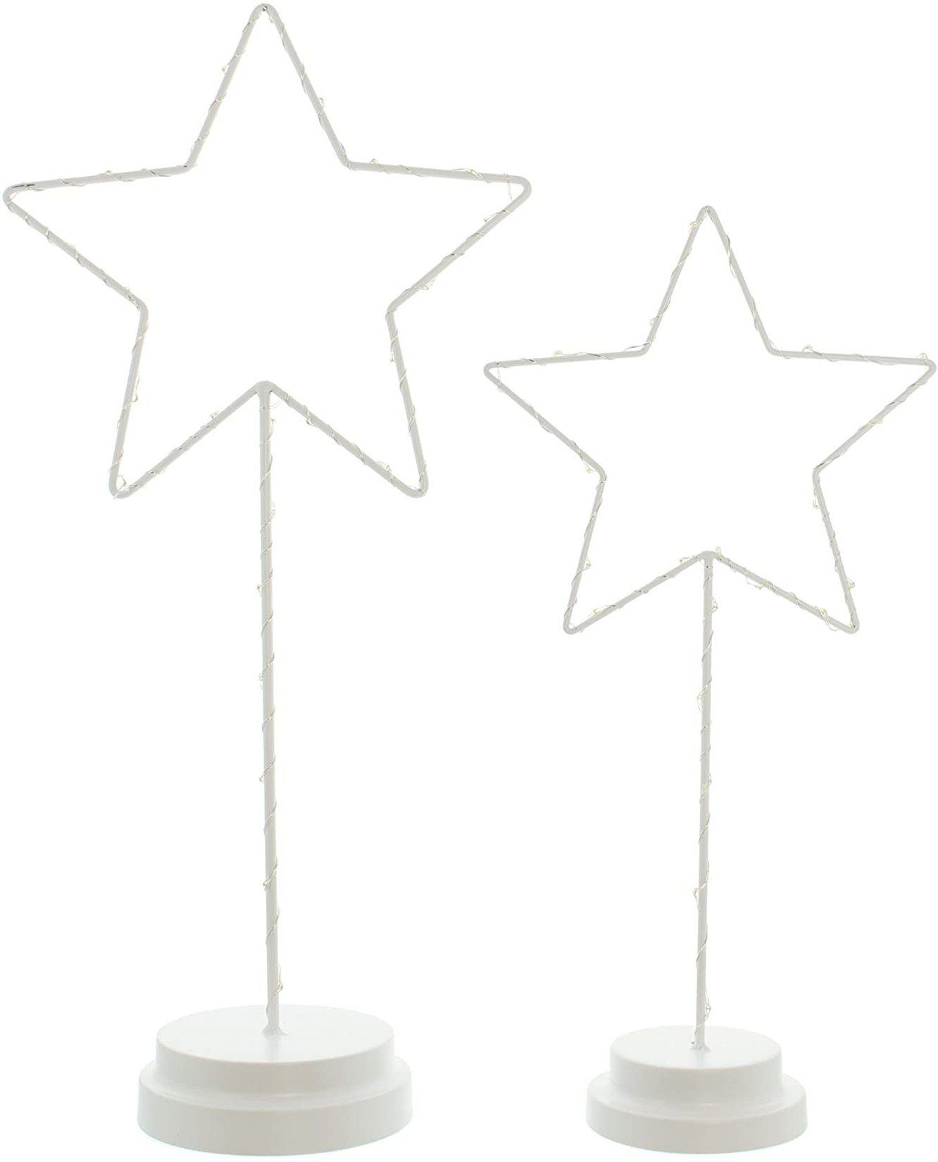 Dekoleidenschaft LED-Dekofigur "Stern" 40 + 50 cm hoch, Leuchtsterne, Fenst günstig online kaufen