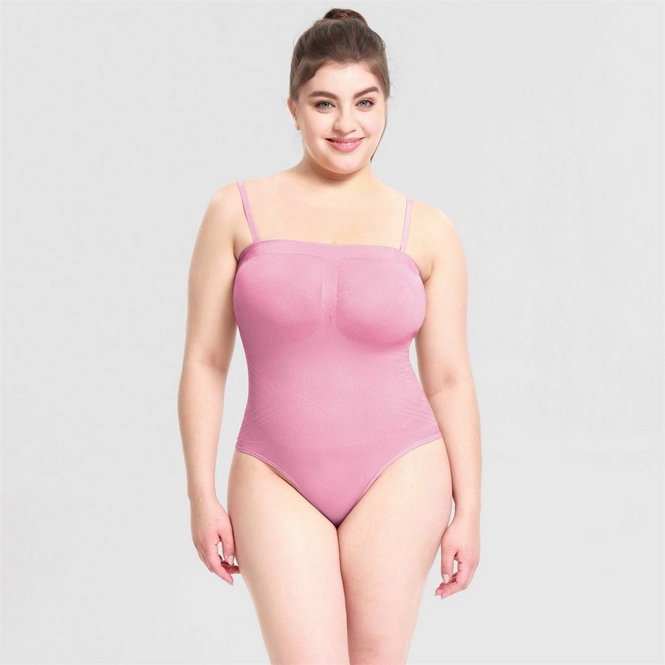 L.Ru UG Shaping-Body Shapewear Damen Bauchweg Bodysuit Formender Body  (1-tlg., Shaper Sculpting Tanga mit Verstellbarer Schultergurt) Damen Body  Shaping Bodysuit Bandeau-Korsett mit abnehmbaren Trägern