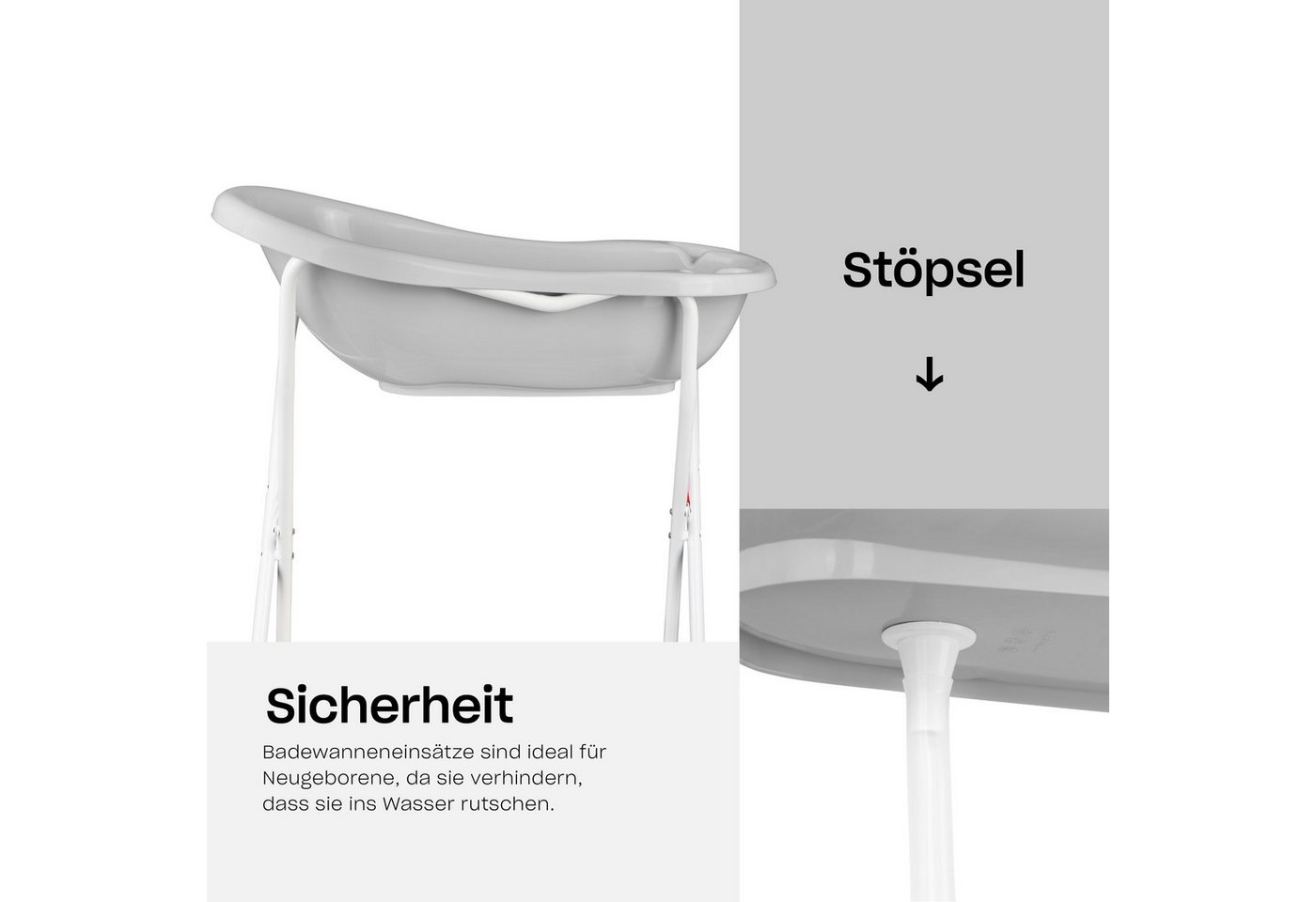 Thumbnail - Hylat Baby Babybadewanne Baby Badewanne Set mit Gestell - für Neugeborene und Babys, (3-tlg), Babywanne mit Ständer und ...