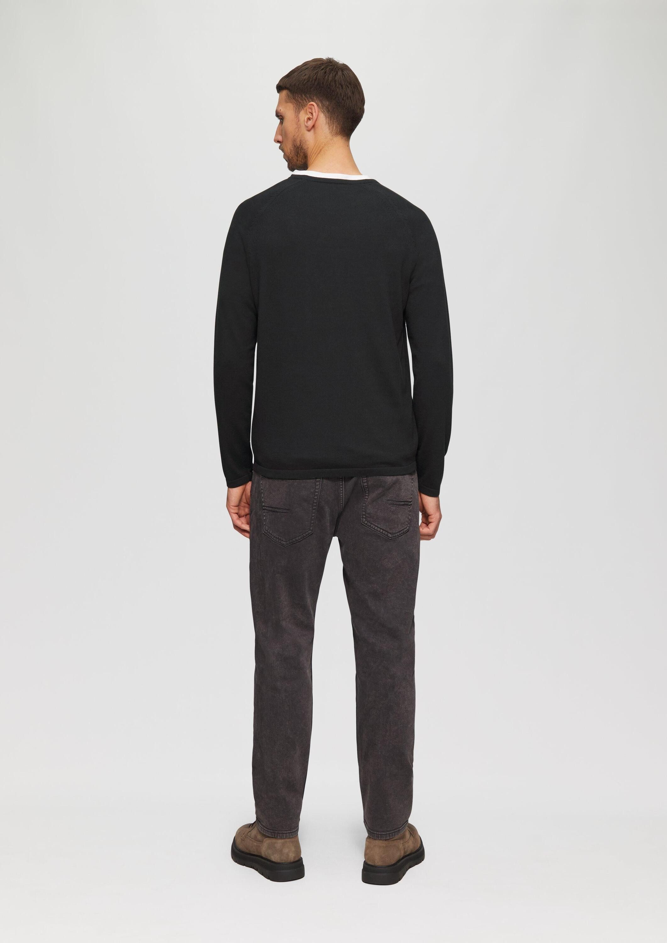 s.Oliver Longpullover Strickpullover Feinstrickpullover mit Raglanärmeln