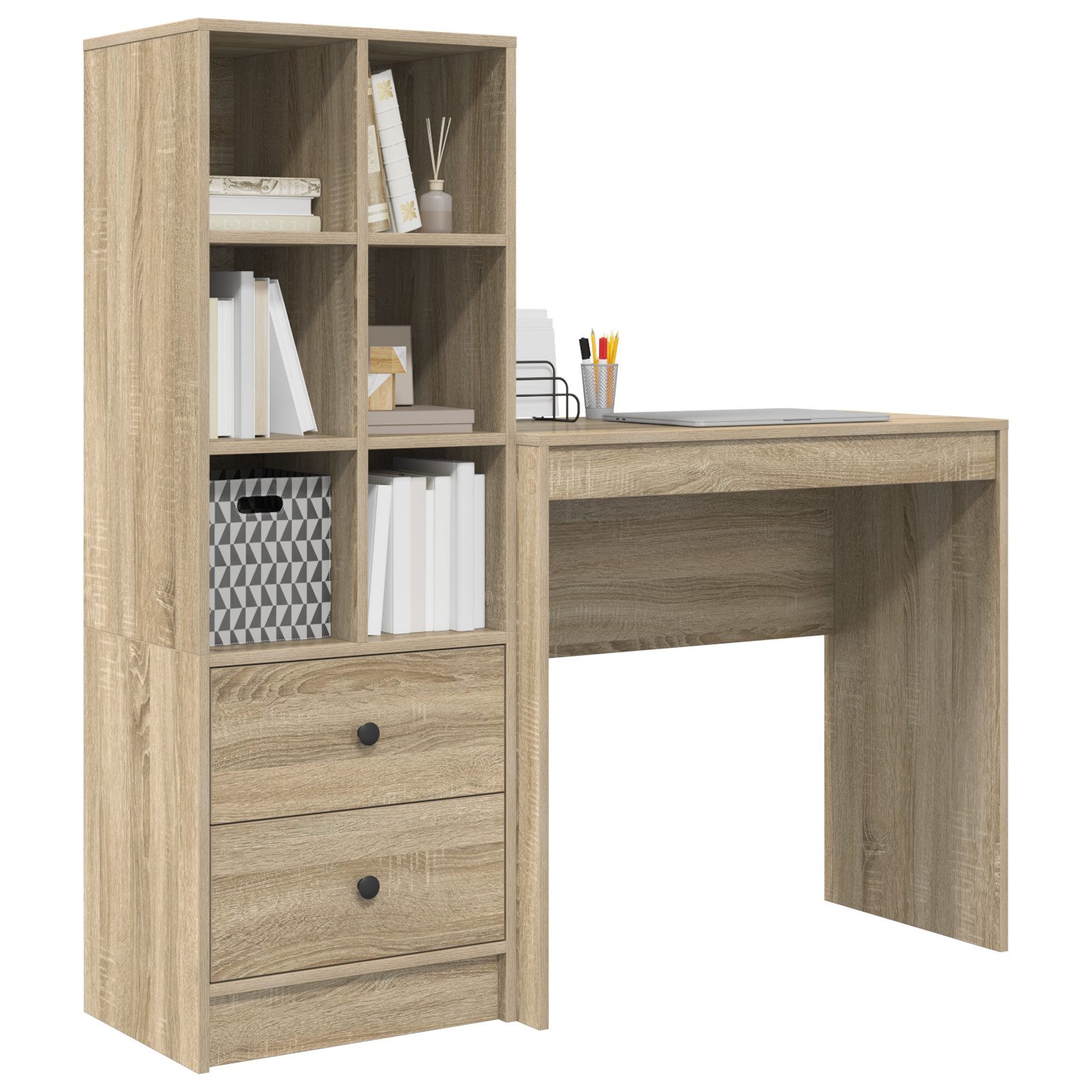 vidaXL Sideboard Schreibtisch mit Stauraum Sonoma günstig online kaufen