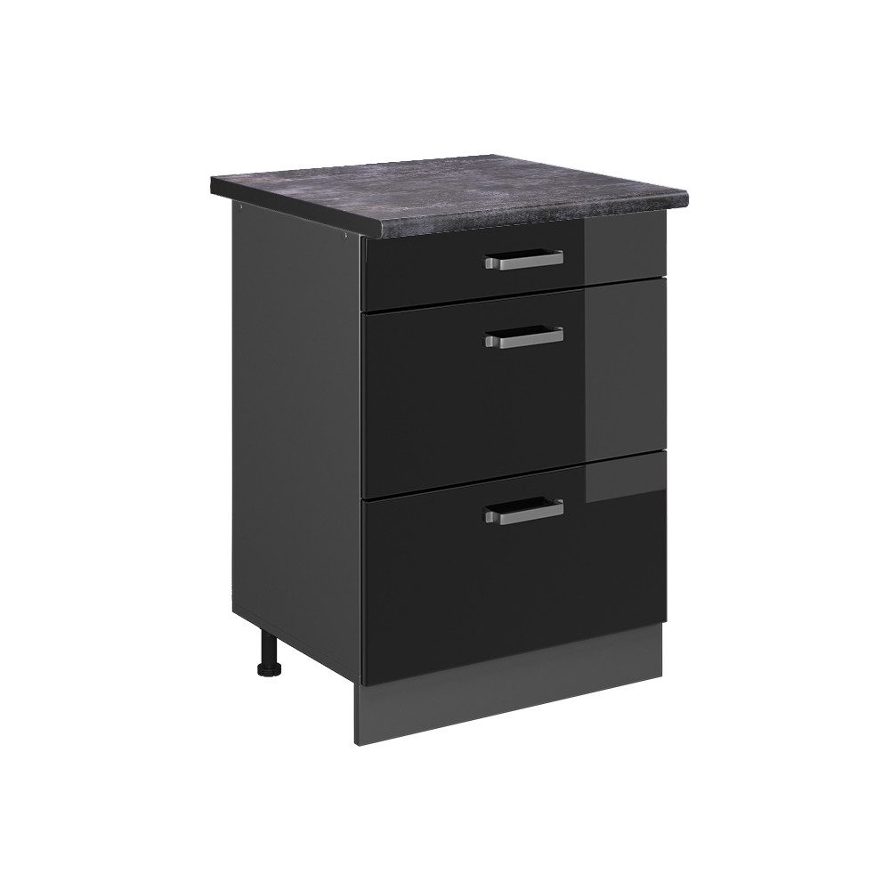 Vicco Unterschrank R-Line, Schwarz Hochglanz/Anthrazit, 60 günstig online kaufen