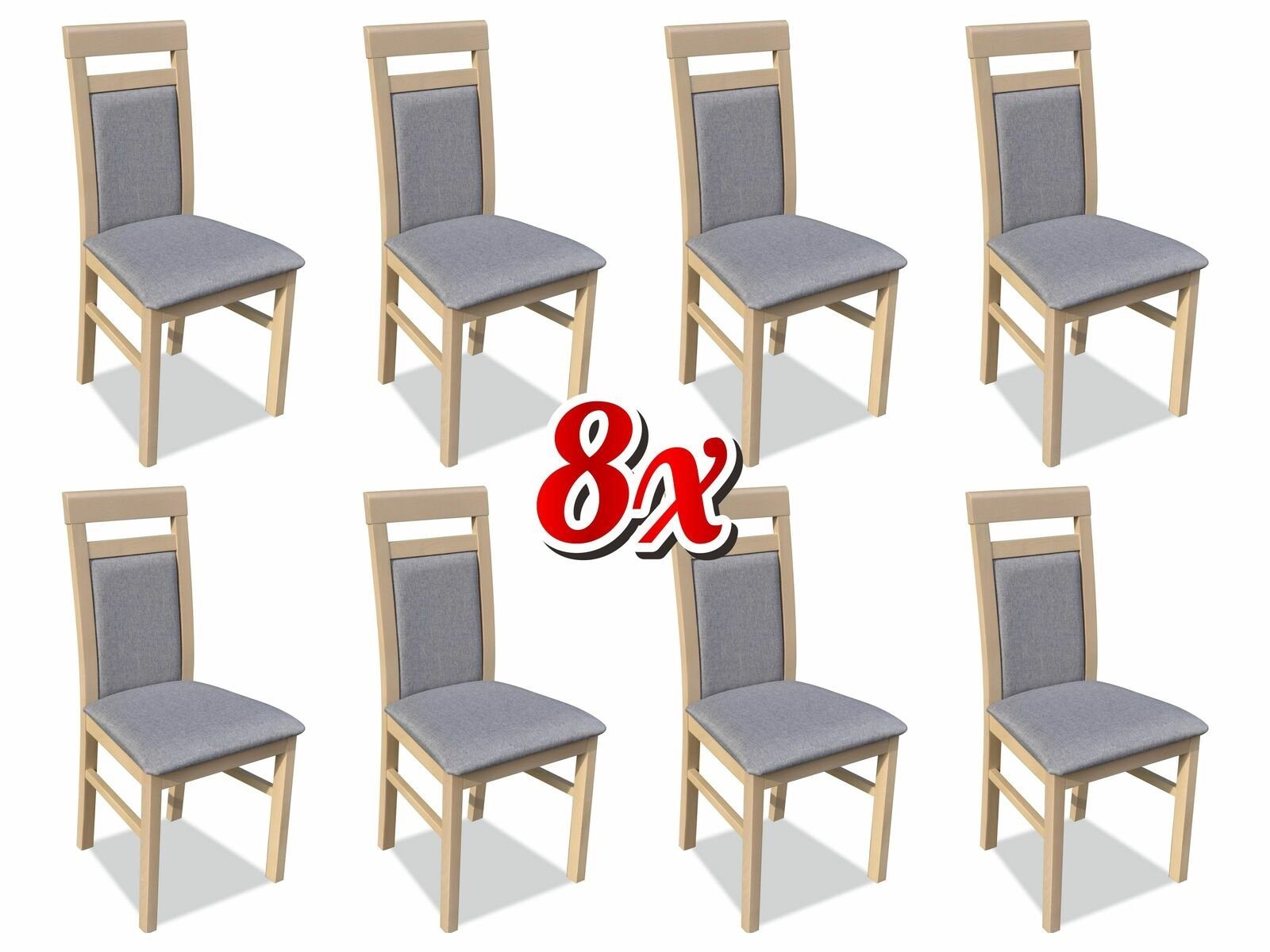 JVmoebel Stuhl, Garnitur Sessel Luxus Neu 8x Stühle Stuhl Polster Design Lounge Ess Sitz Gruppe