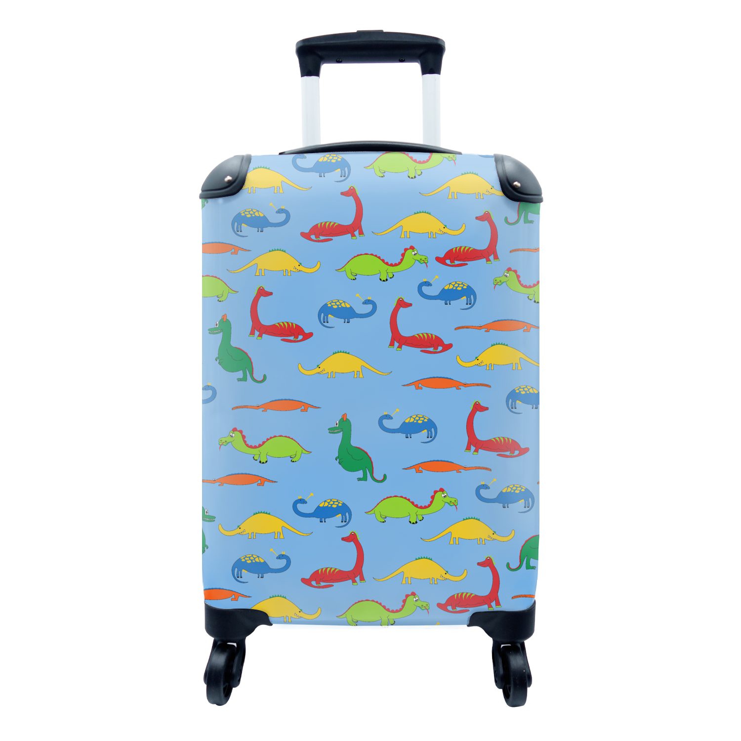 MuchoWow Handgepäckkoffer Drache - Jungen 4 Reisetasche Trolley, Ferien, Kinder, - Mädchen Dinosaurier mit - für - - - rollen, Rollen, Baby Handgepäck Muster Reisekoffer