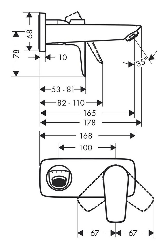 Thumbnail - hansgrohe Unterputzarmatur Talis E Einhebel-Waschtischmischer Unterputz Ausladung 165 mm Chrom