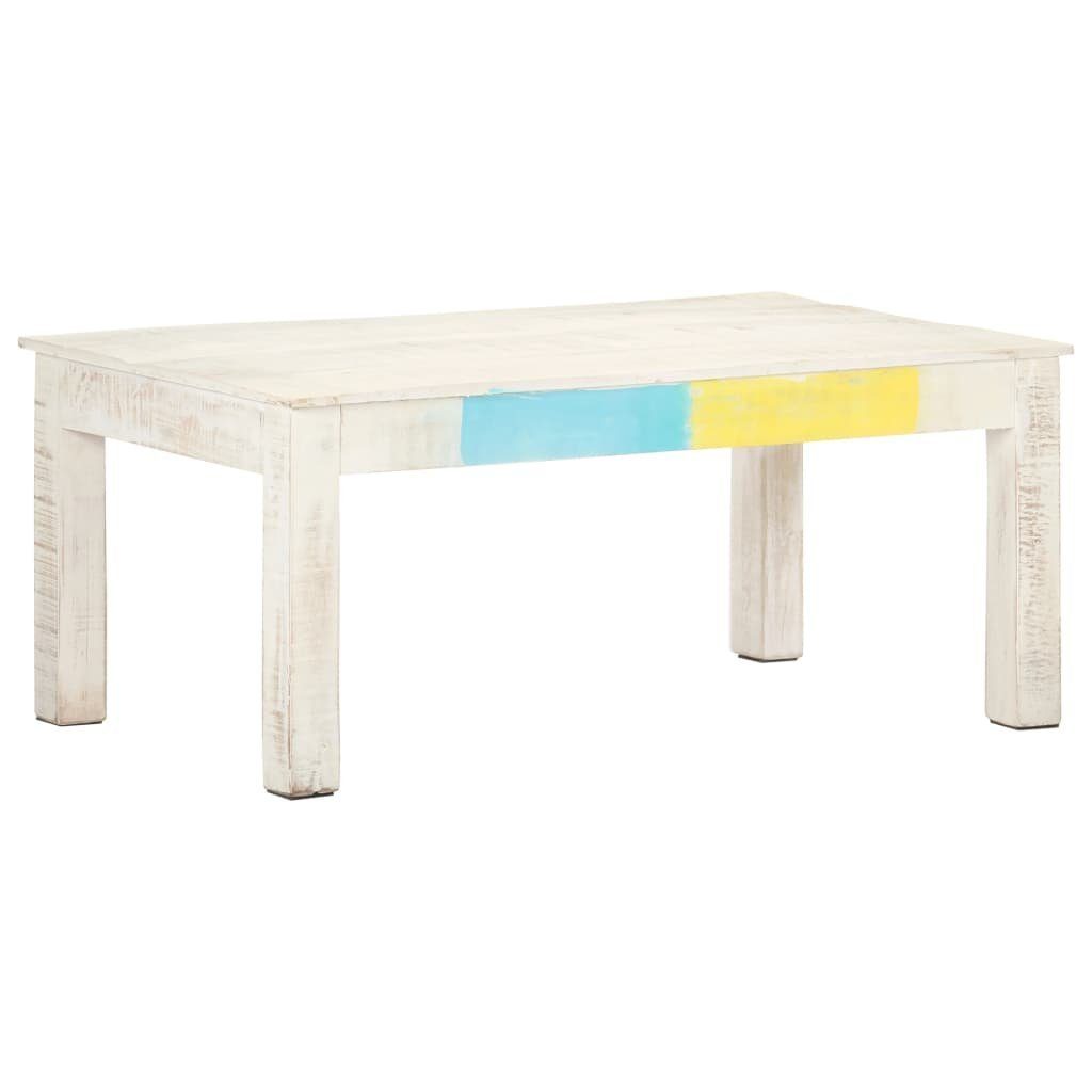 Couchtisch Mango Massivholz 110x60x45 cm vidaXL Weiß Couchtisch