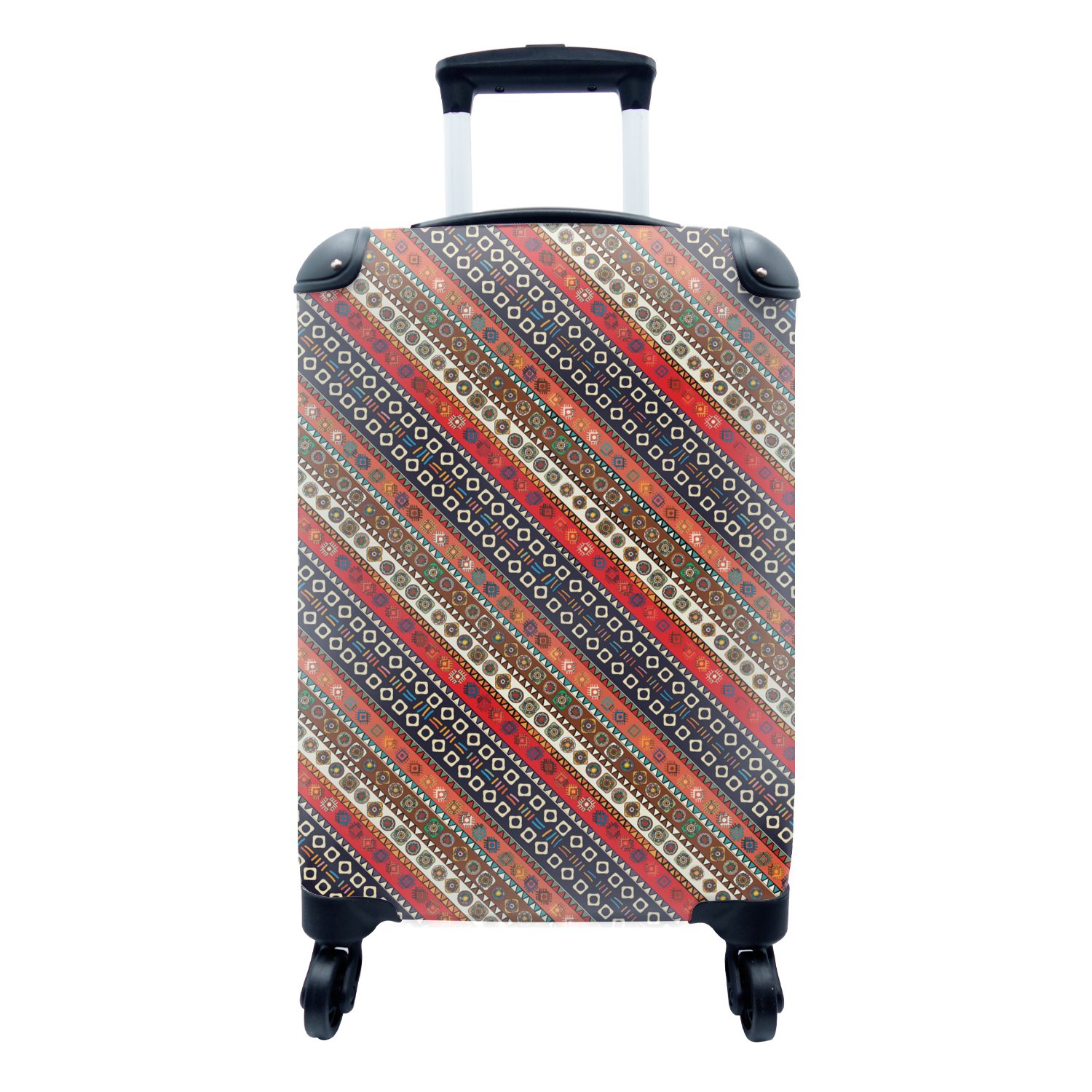 MuchoWow Handgepäckkoffer Afrika - Muster - Abstrakt, 4 Rollen, Reisetasche mit rollen, Handgepäck für Ferien, Trolley, Reisekoffer