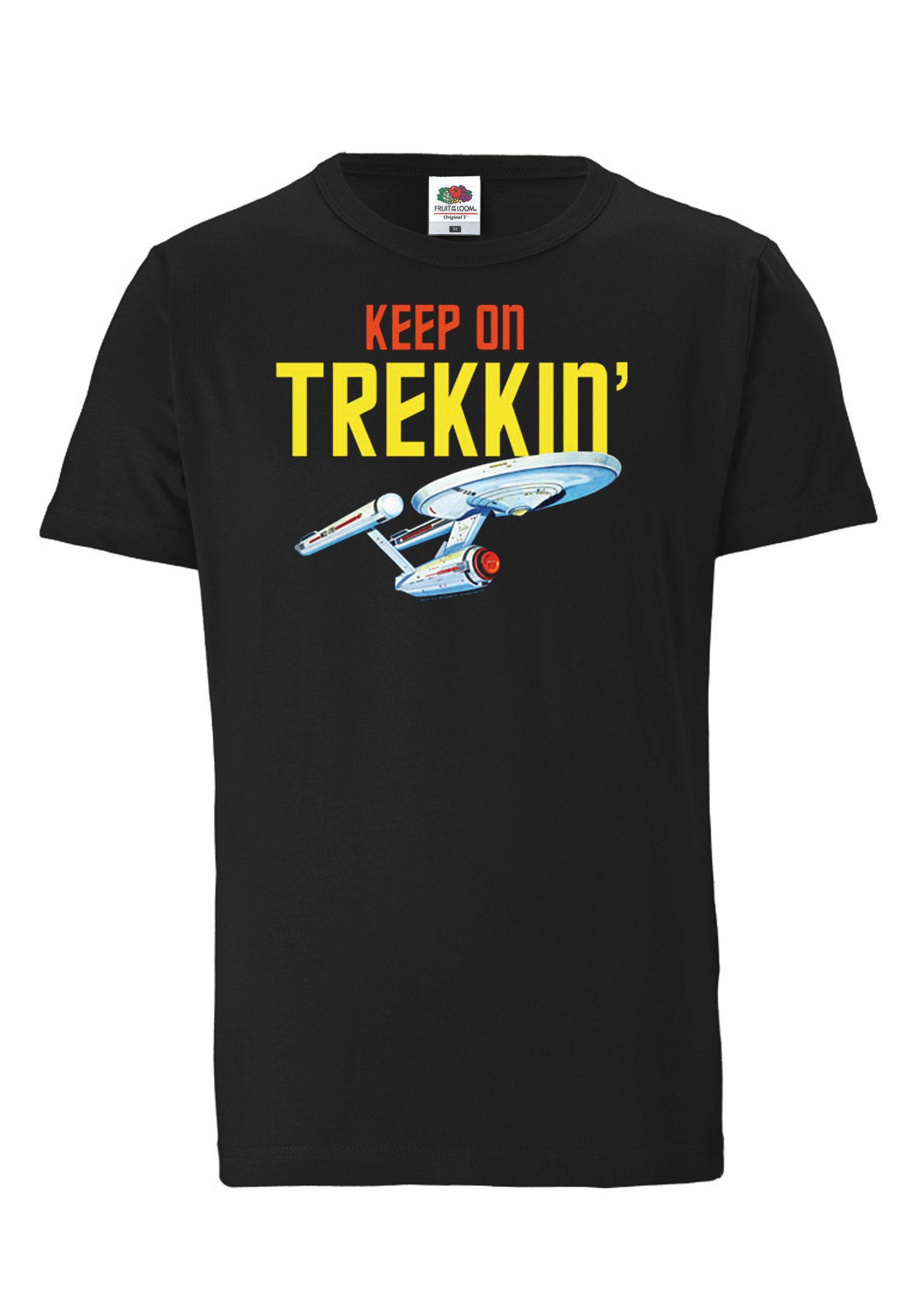 On T-Shirt mit lizenziertem Trekkin Trek Originaldesign Keep Star LOGOSHIRT –