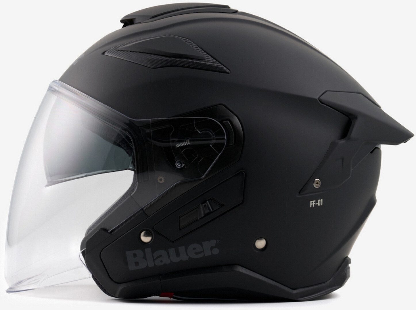 Blauer Motorradhelm JJ-01 Monocolor Jethelm, vorbereitet für Kommunikationssystem,Notfallsystem-Polsterung (EQ