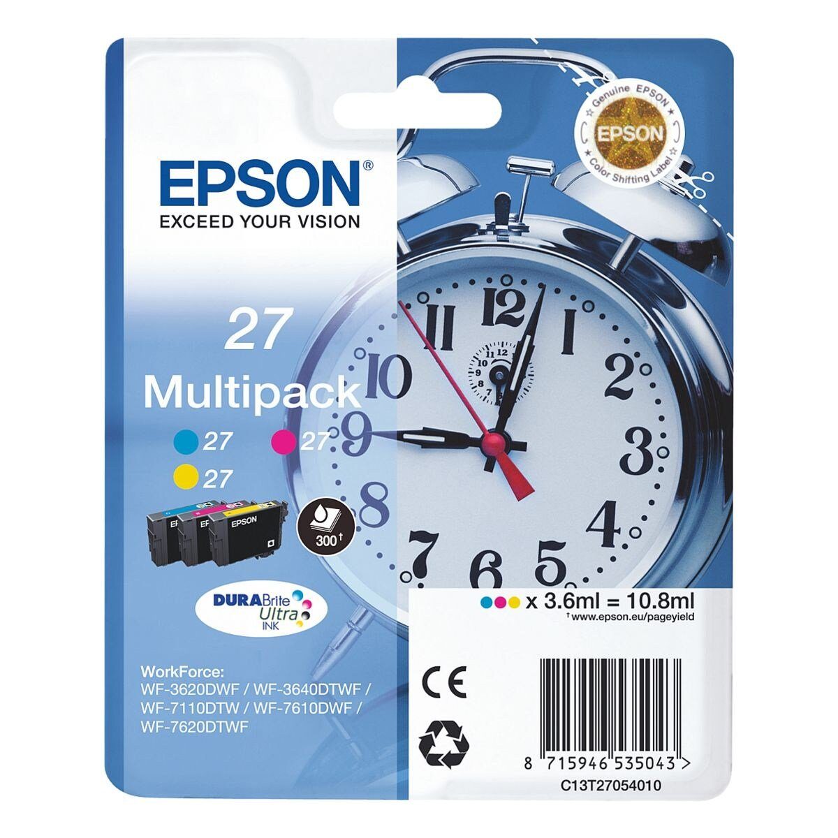 Epson T2705 Tintenpatrone (Original Druckerpatrone, cyan, magenta, gelb)