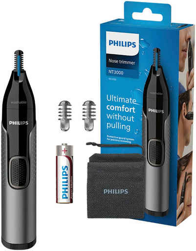 Philips Nasen- und Ohrhaartrimmer NT3650/16, vollständig abwaschbar, inkl. Schutzhülle