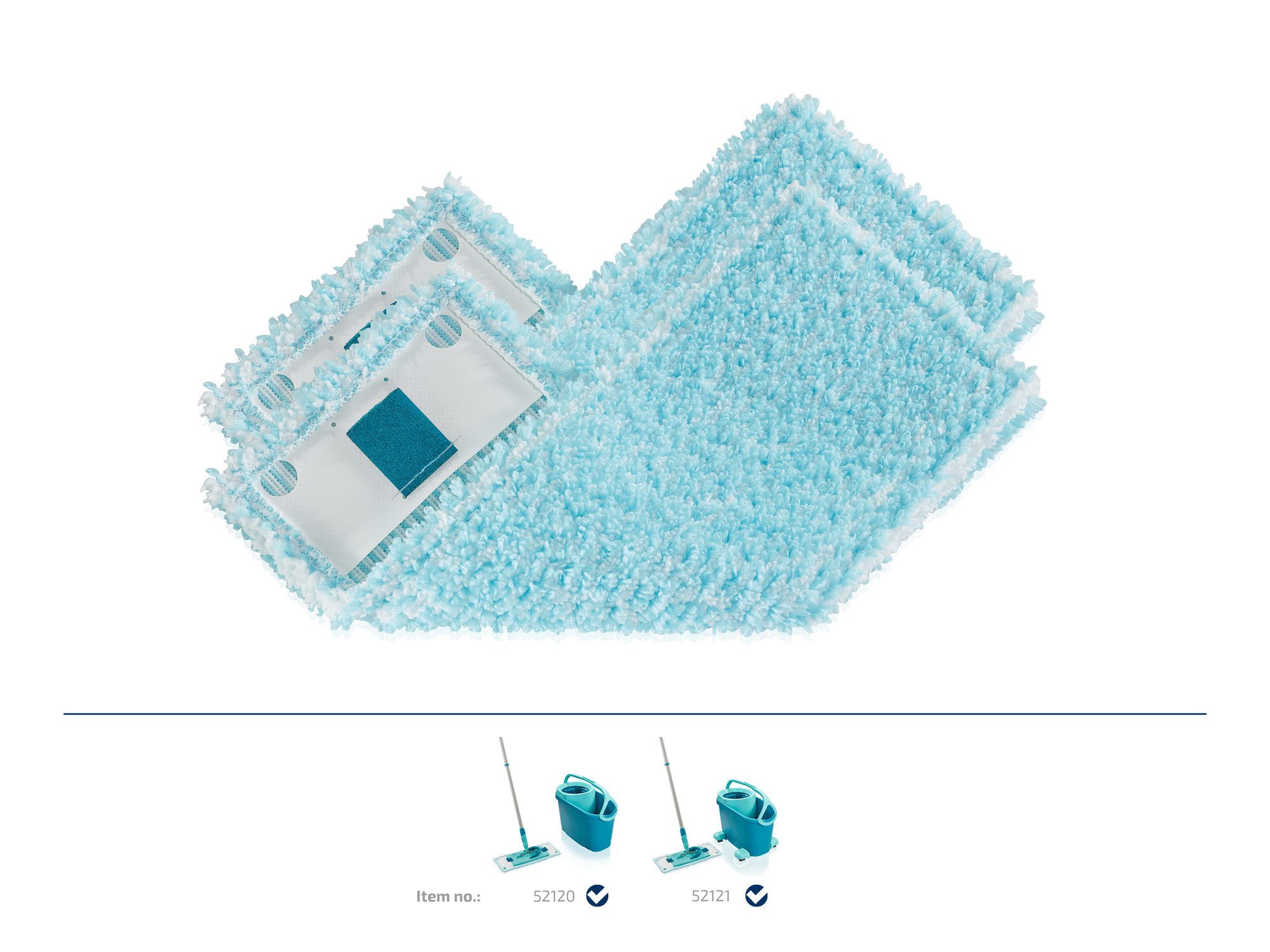 Leifheit 2er Set Wischbezug CLEAN TWIST M Ergo / POWER CLEAN M super soft Wischbezug (Kunstfaser, 15.0x37.0 cm, 2-tlg., Waschbar bei 60°C, Wischbreite 33cm, empfindliche Böden)