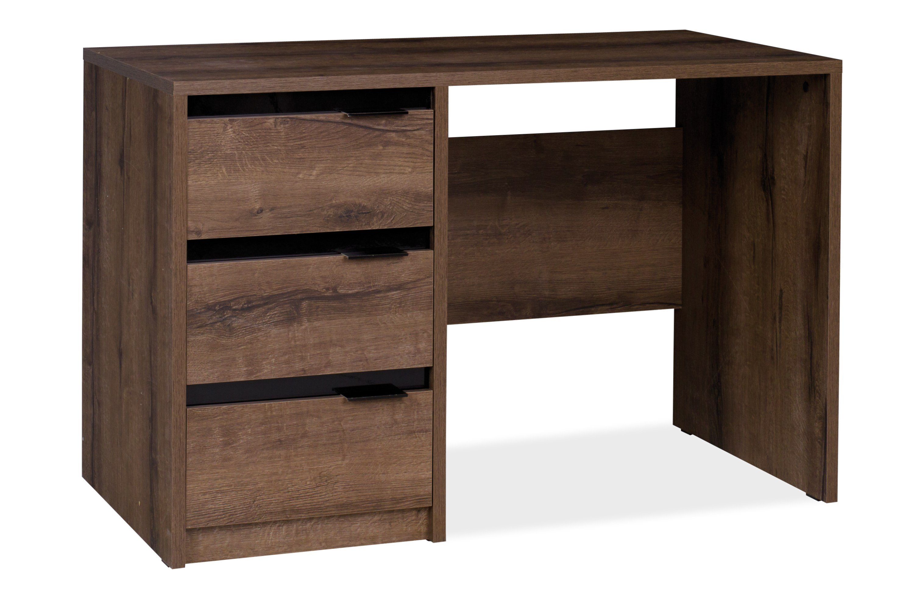Konsimo Schreibtisch MERO Schreibtisch, mit Schubladen, Holztextur, zeitloses Design