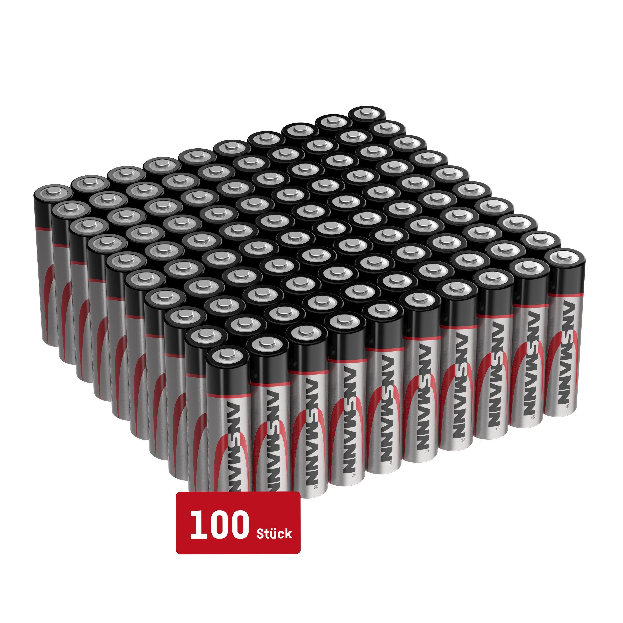 ANSMANN® Batterien AAA 100 Stück, Alkaline Micro Batterie, für Lichterkette uvm. Batterie