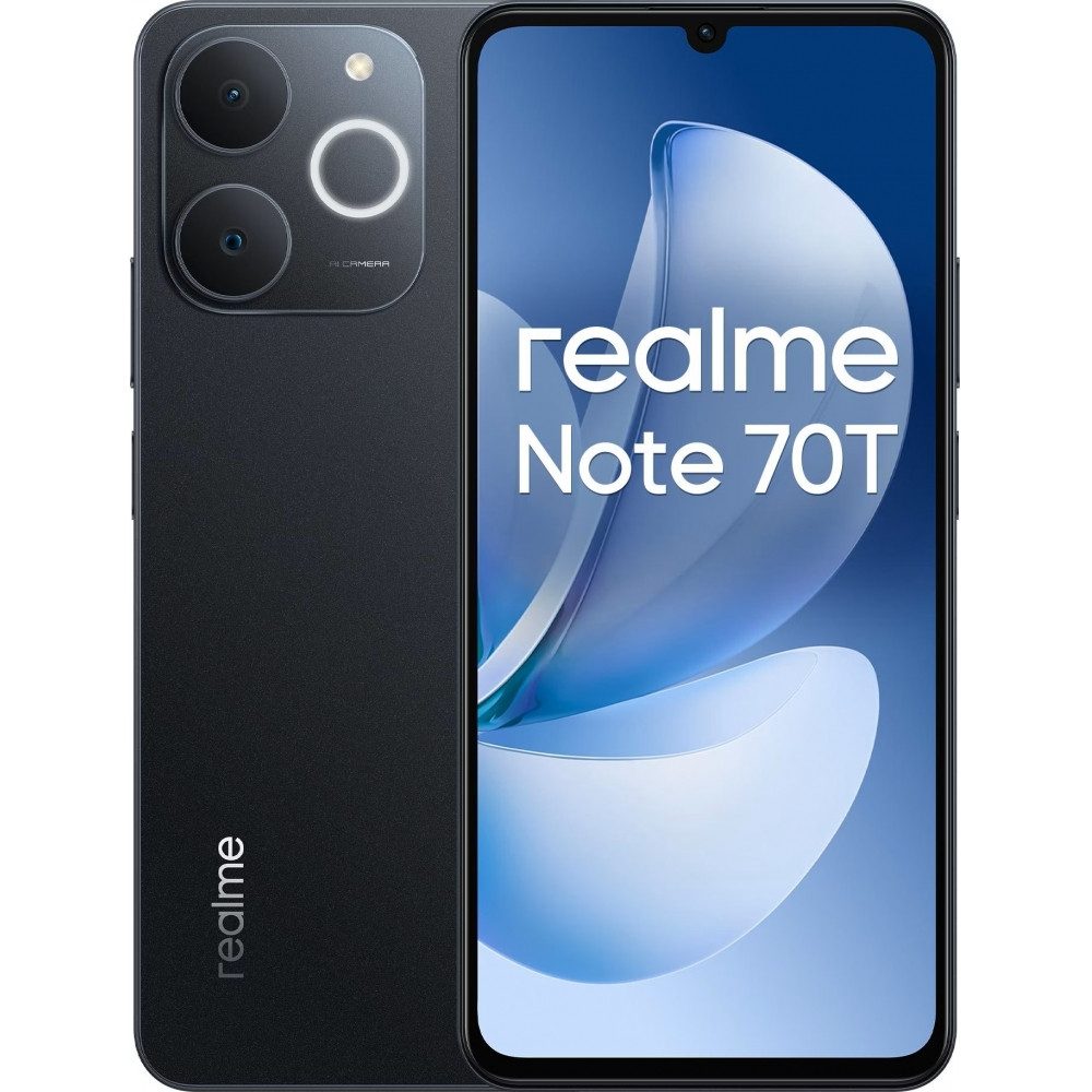 Realme Note 70T 128 GB / 4 GB - Smartphone - schwarz Smartphone (6,74 Zoll, 128 GB Speicherplatz)