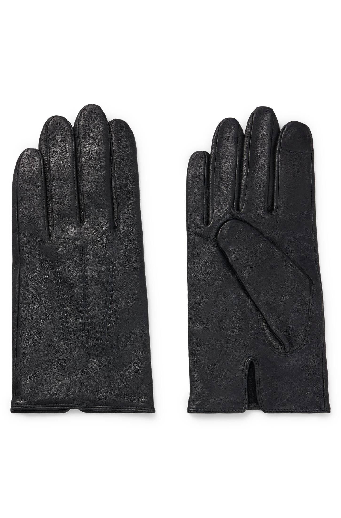 BOSS Strickhandschuhe Herren Handschuhe aus Nappaleder HAINZ-ME schwarz (15)