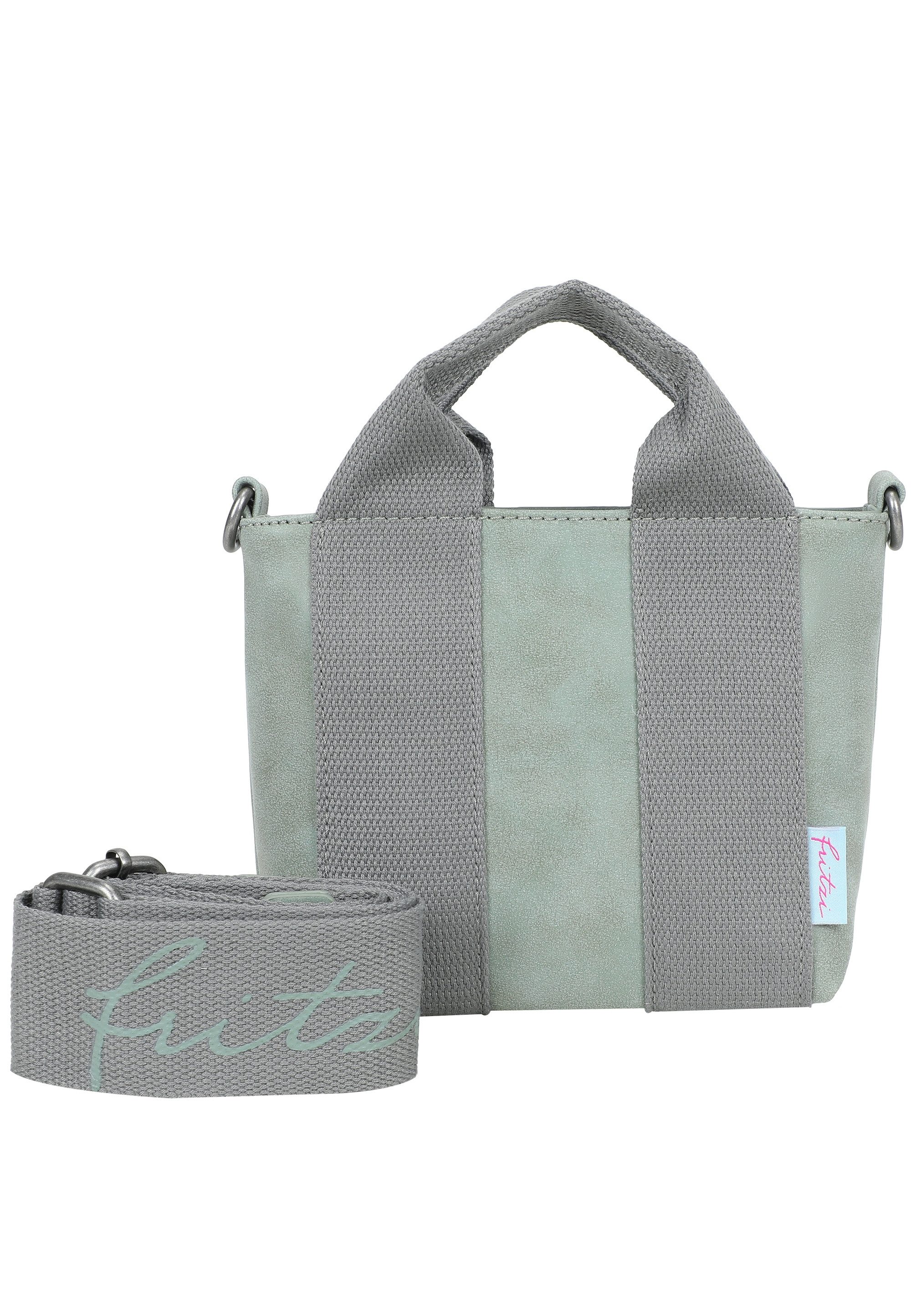 Fritzi aus Preußen Schultertasche Fritzi Bini Vintage Salbeilini, mit breitem Webbing-Schulterriemen