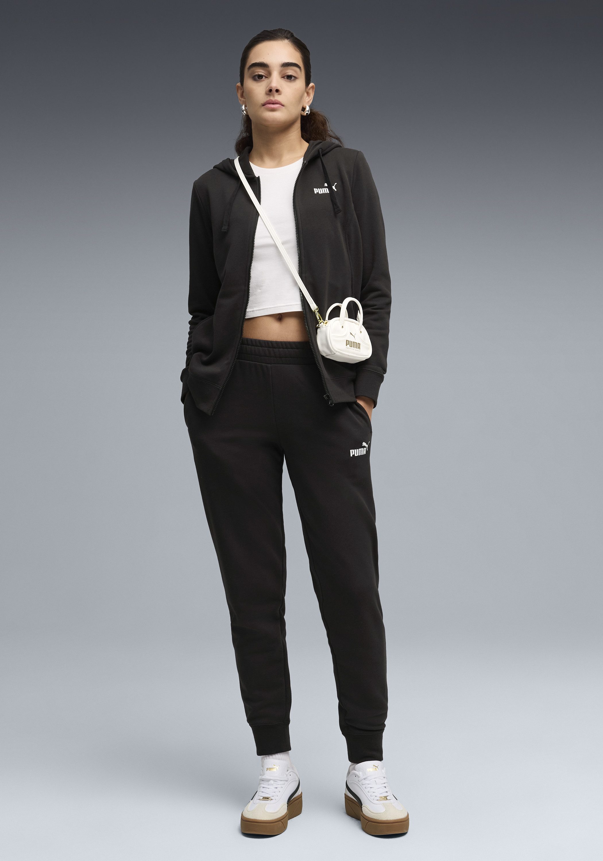 PUMA Trainingsanzug HOODED SWEAT SUIT TR CL (2-tlg), mit Kapuze, Regular Fit, aus Baumwollmischung