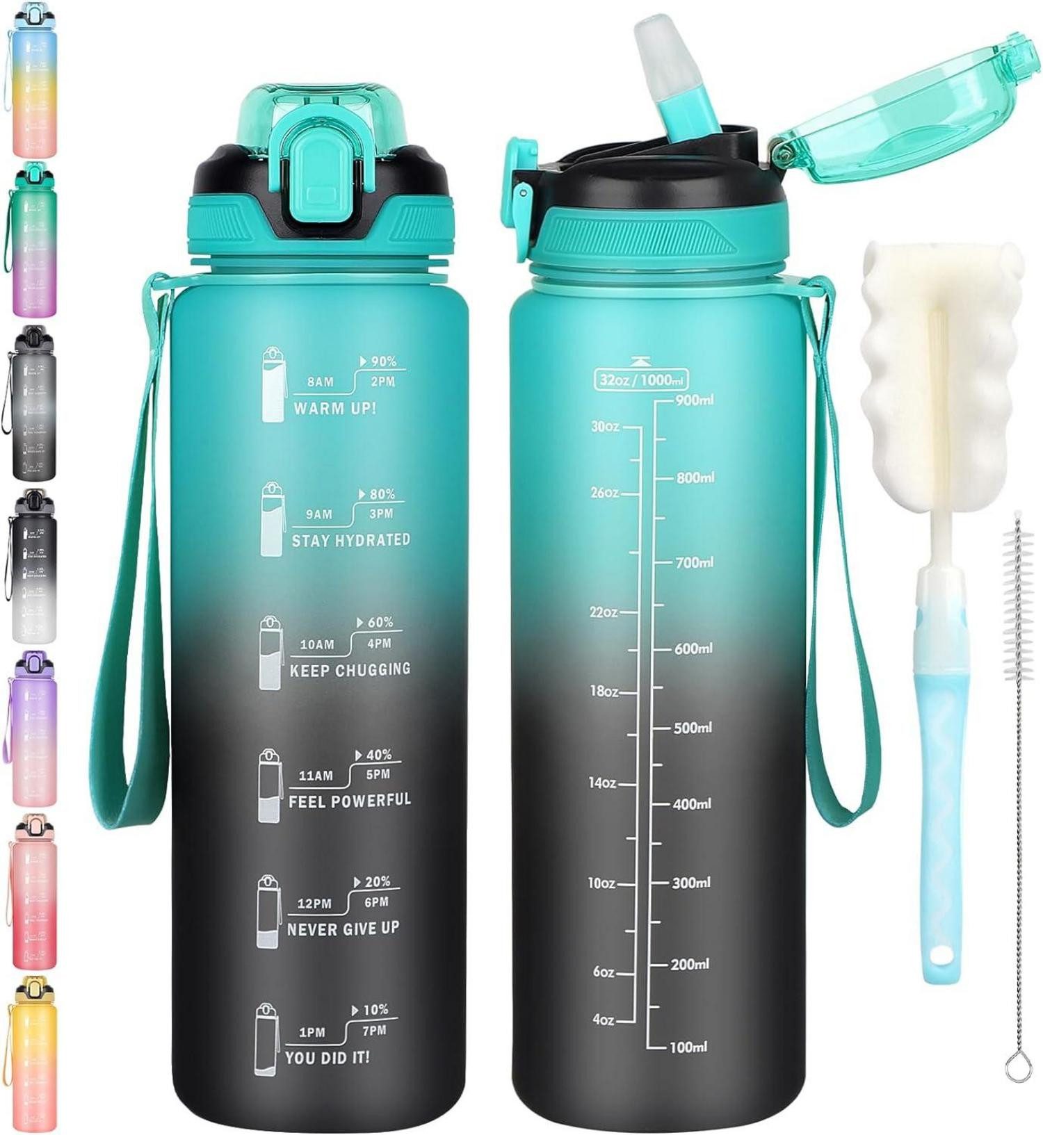 LuxusKollektion Organizer Trinkflasche 1L mit Strohhalm günstig online kaufen
