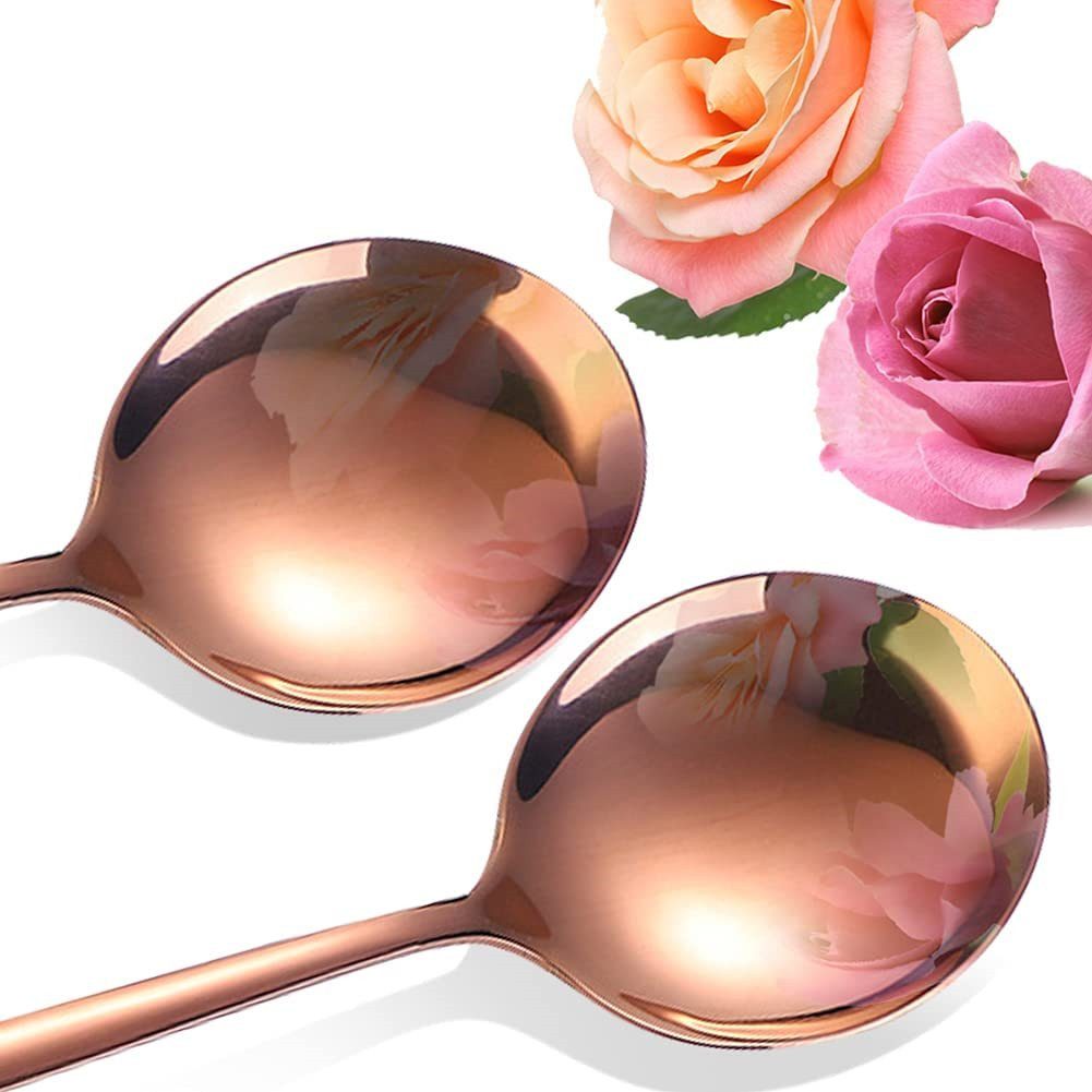 KingLux Besteck-Set 24tlg.Edelstahl Tafelbesteck Set für Rosa Personen 6