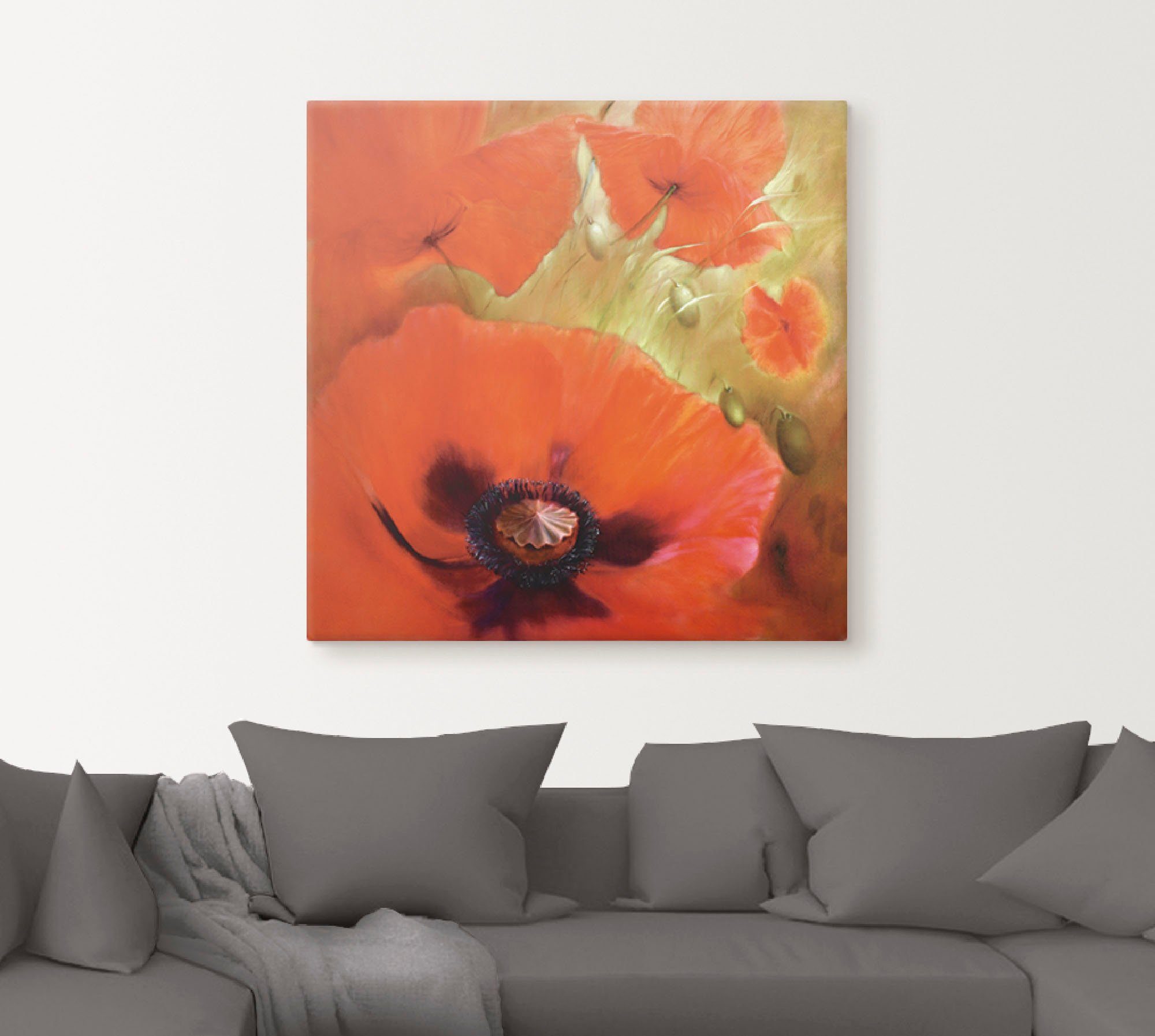 Vier Mohn, Größen oder versch. (1 als St), in Artland Wandaufkleber Blumen Leinwandbild, mal Poster Wandbild Alubild,