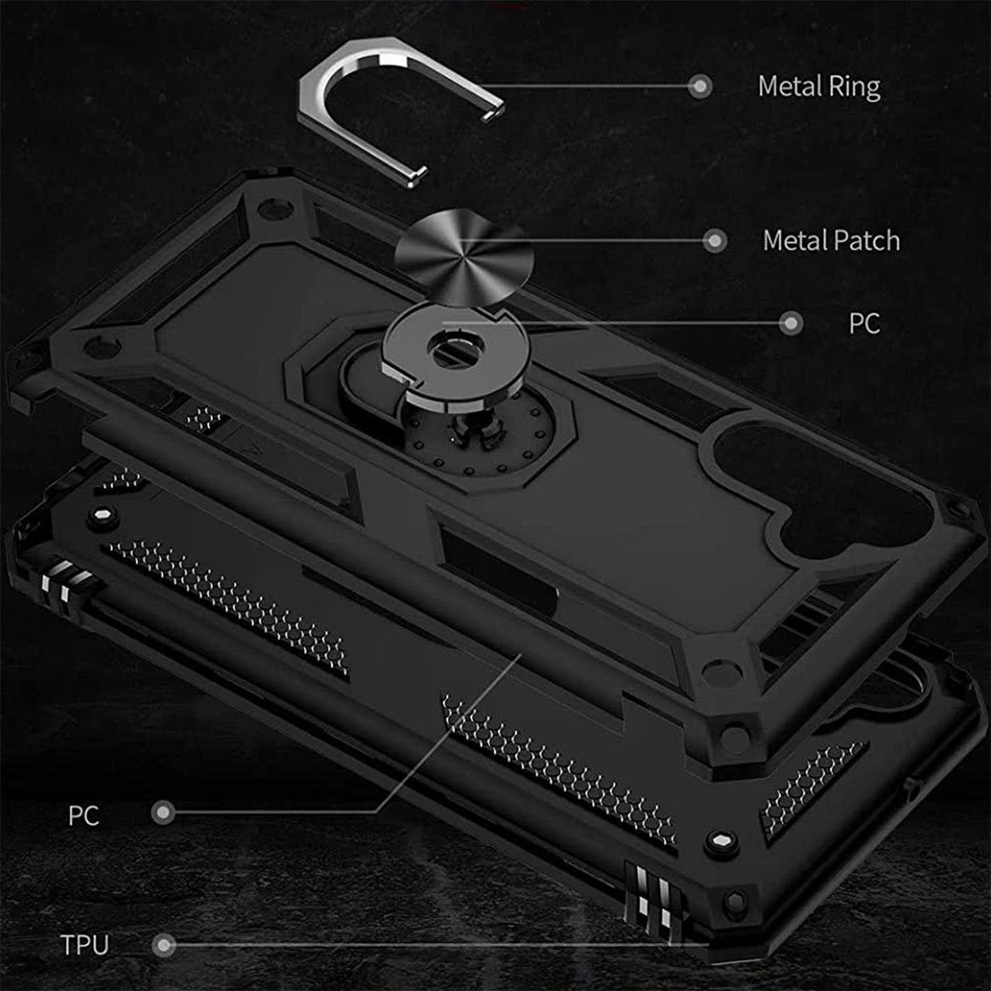 CoolGadget Handyhülle Schwarz als 2in1 Schutz Cover Set für das Samsung Galaxy A54 5G 6,4 Zoll, 2x Glas Display Schutz Folie + 1x TPU Case Hülle für Galaxy A54  – Bild 5 von 5
