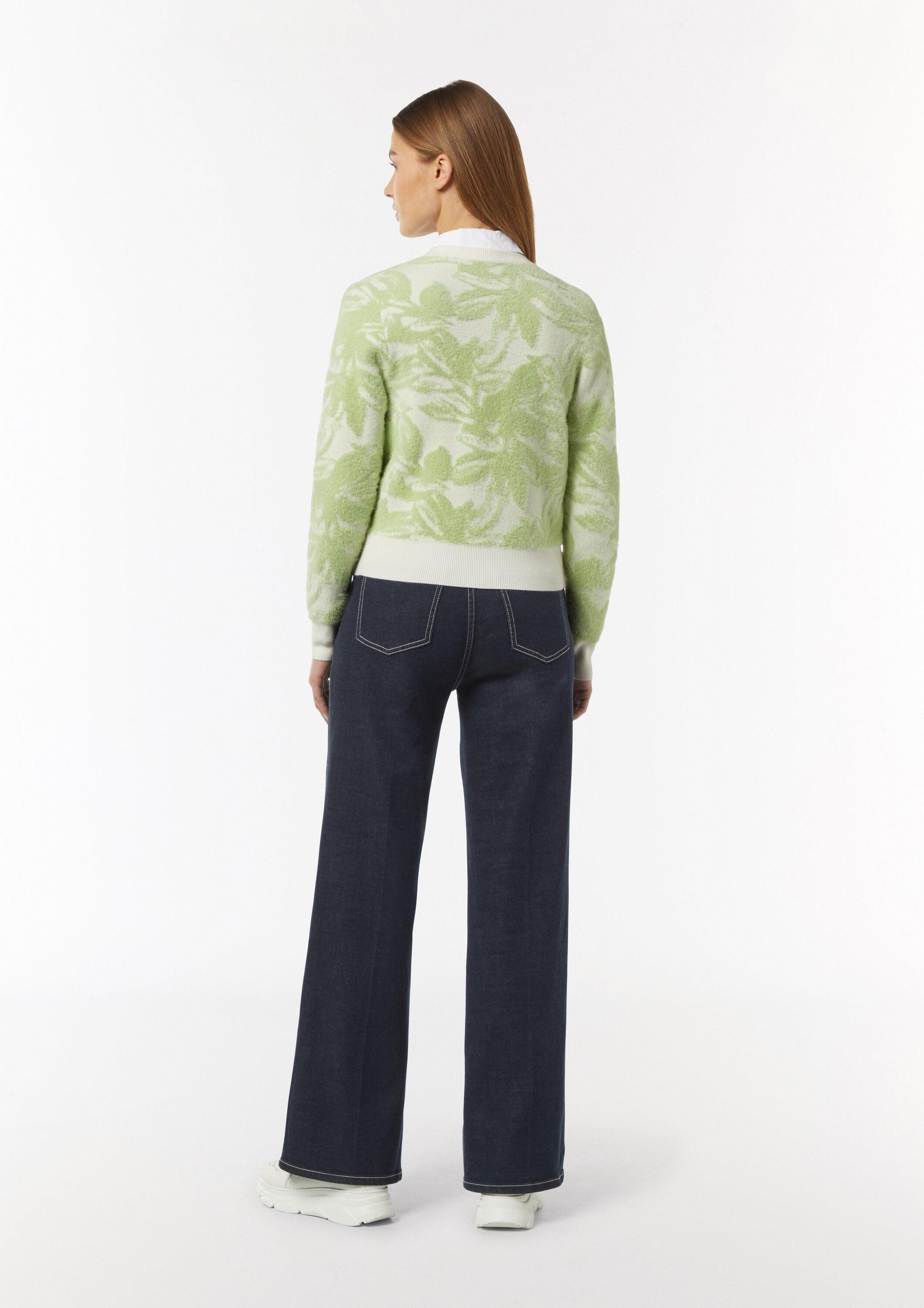 comma Cardigan Strickjacke Flauschige Jacquard-Strickjacke