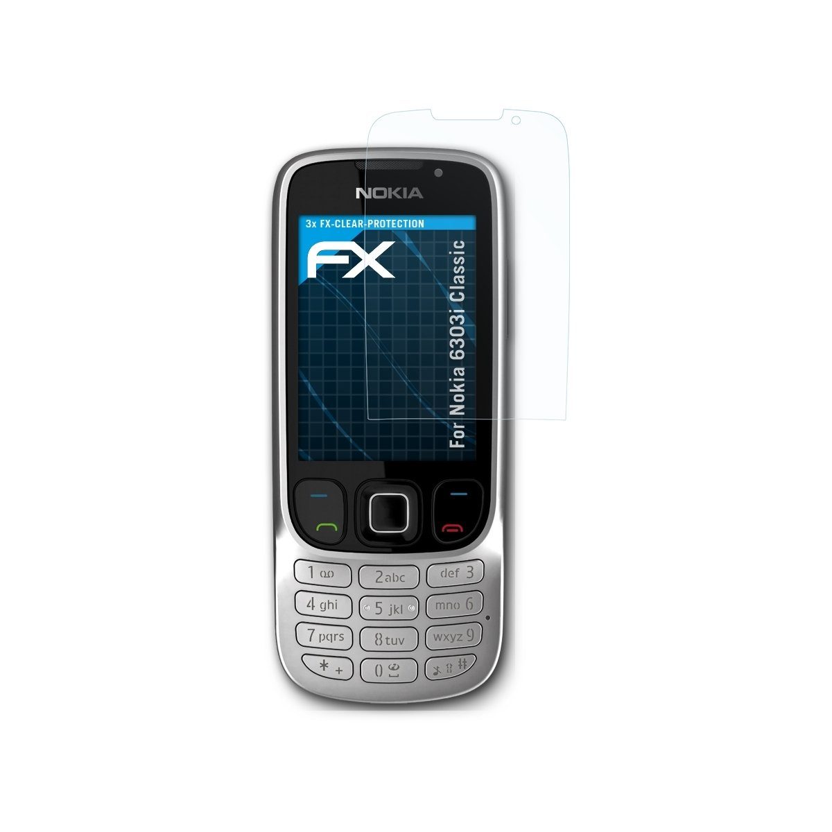 atFoliX Schutzfolie Displayschutz für Nokia 6303i Classic, (3 Folien), Ultraklar und hartbeschichtet