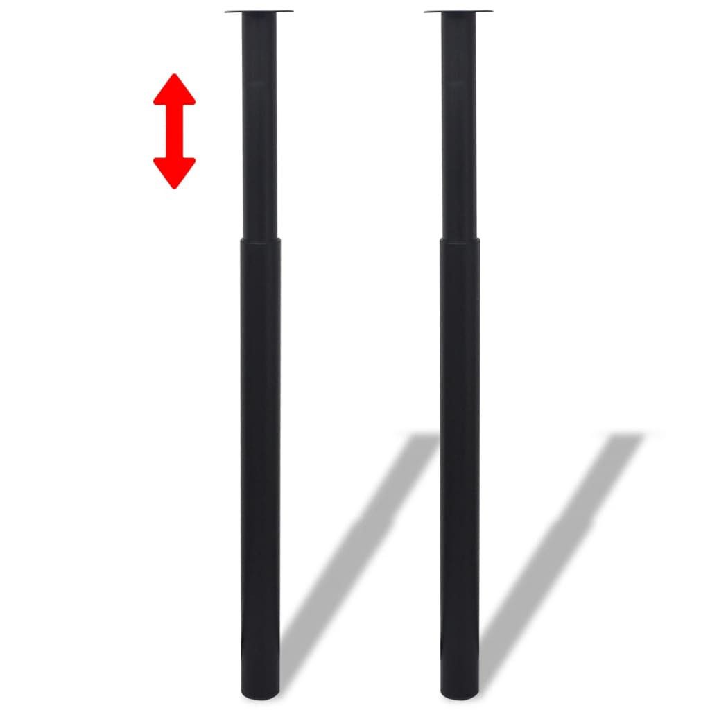 vidaXL Tischbein, Teleskopische Tischbeine 4 Stk. Schwarz 710 - 1100 mm
