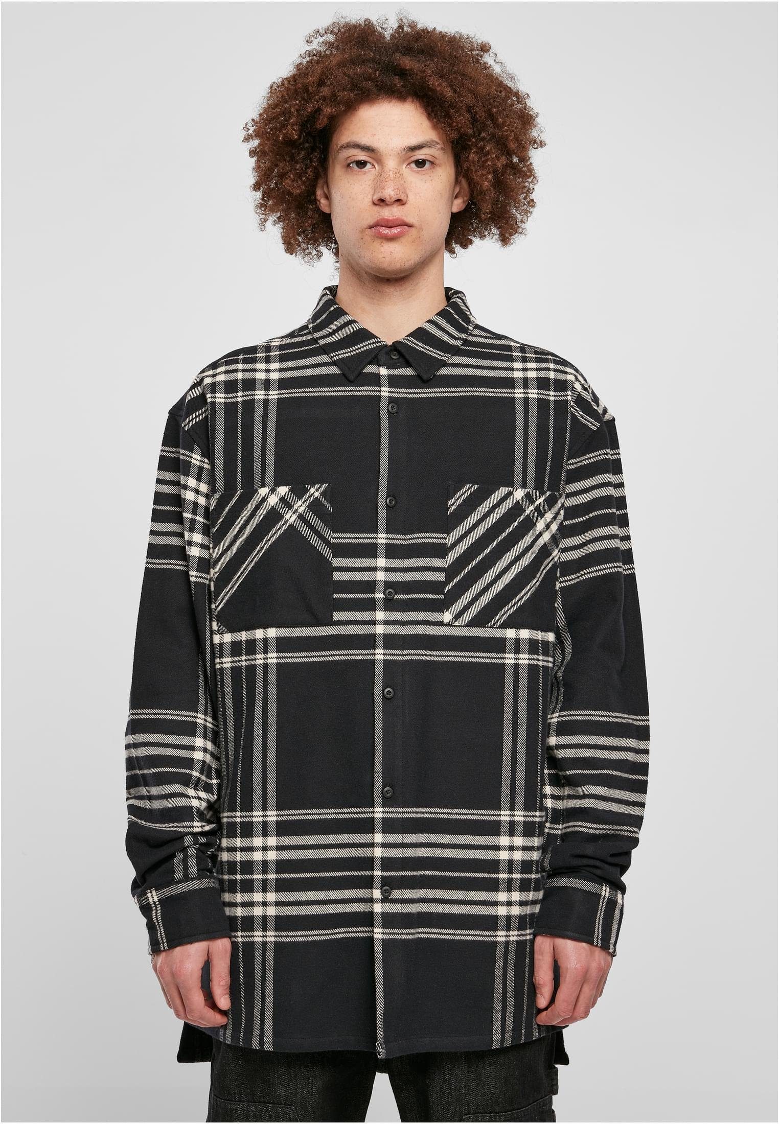 URBAN CLASSICS Outdoorhemd Long Oversized Checked Summit Shirt Männer Hemd