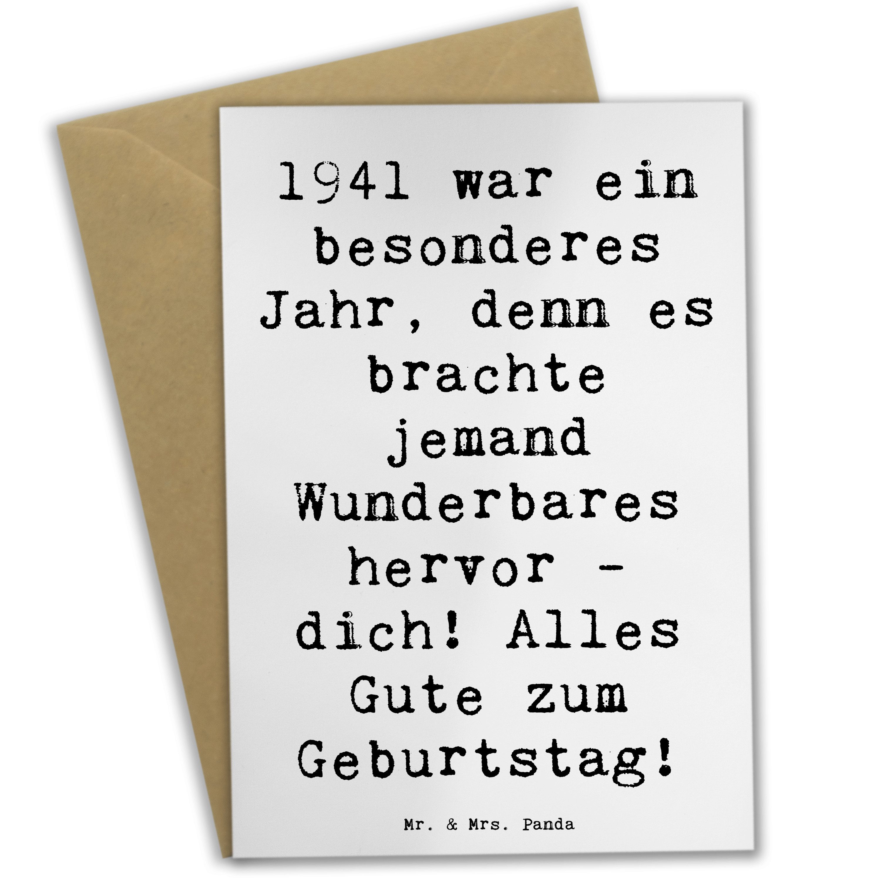 Grußkarte Spruch 1941 Geburtstag - Weiß - Geschenk, Wunderbares hervor, 1941 ge