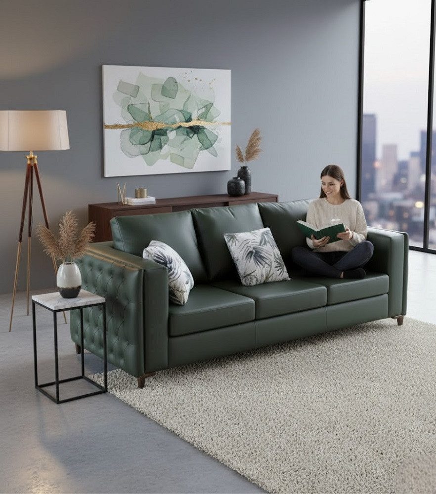 JVmoebel Sofa Klassische grüne Polstercouch mit hochwertiger Verarbeitung, Made in Europa