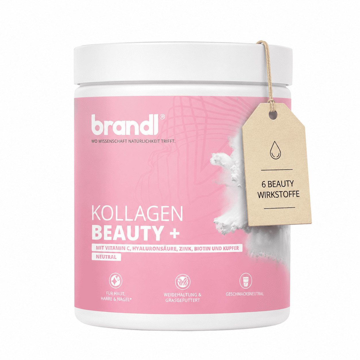 Brandl Nutrition Kollagen Beauty + Deine 6-in-1 Formel für Haut, Haare & Nägel Pulver, 1110 g, Premium Collagen Pulver für Haut, Haare & Nägel, laborgeprüft