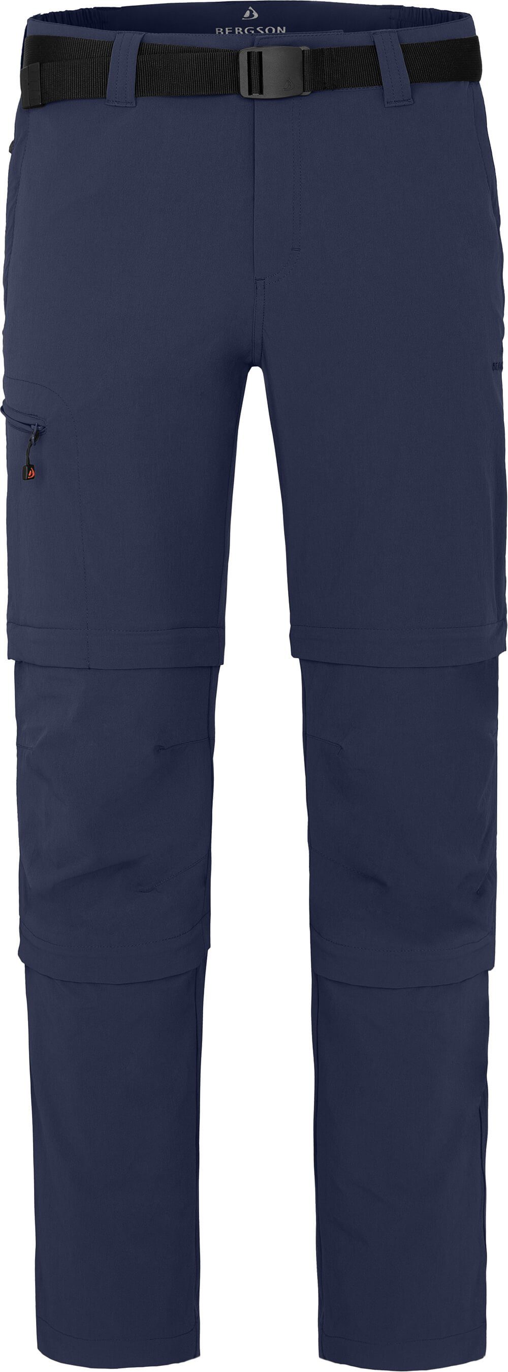 Bergson Zip-off-Hose OSSA Doppel Zipp-Off Herren Wanderhose, vielseitig, pflegeleicht, Langgrößen, peacoat blau