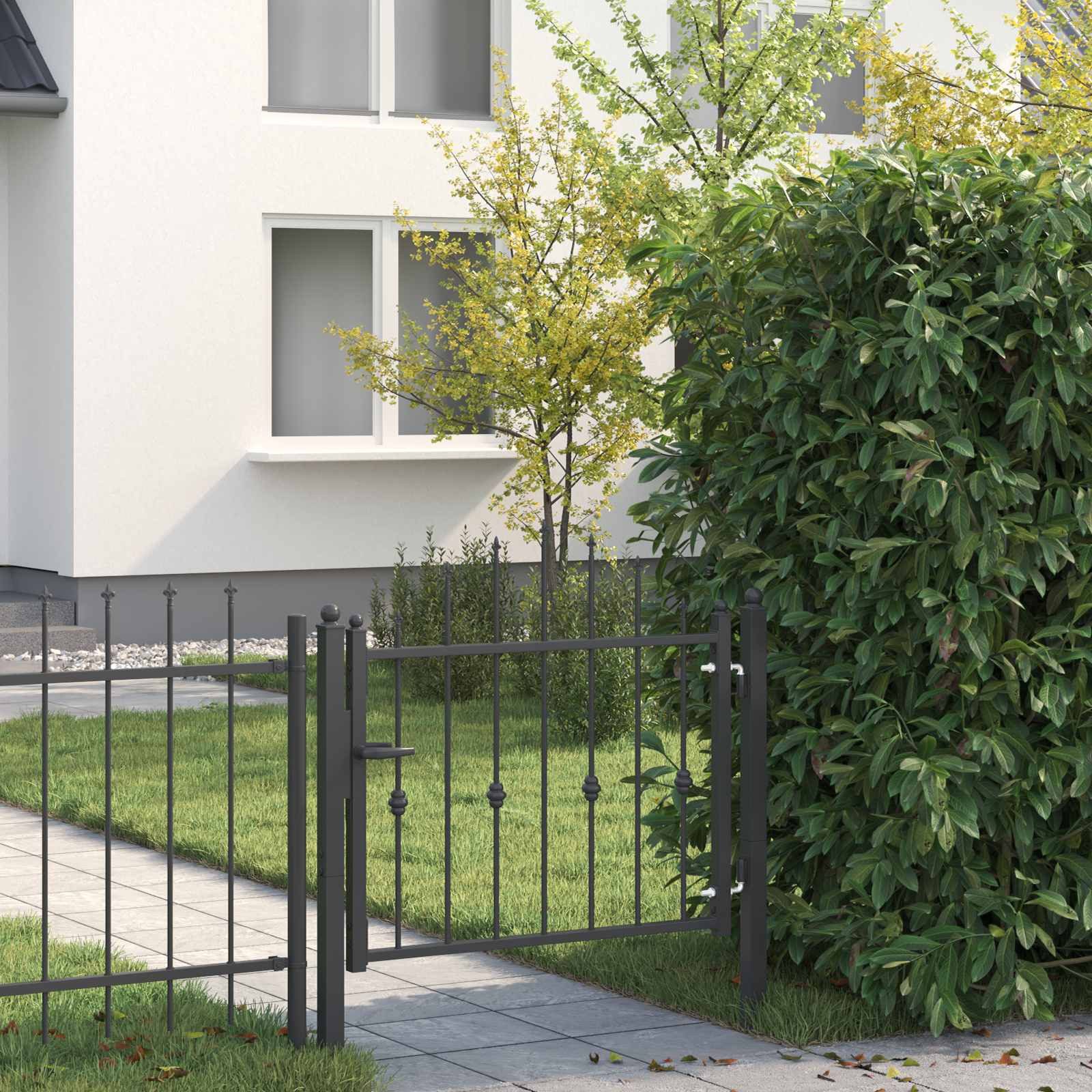 vidaXL Gartentor Zauntor ASTEN 100 x 75 cm Metall Schwarz Abschließbar