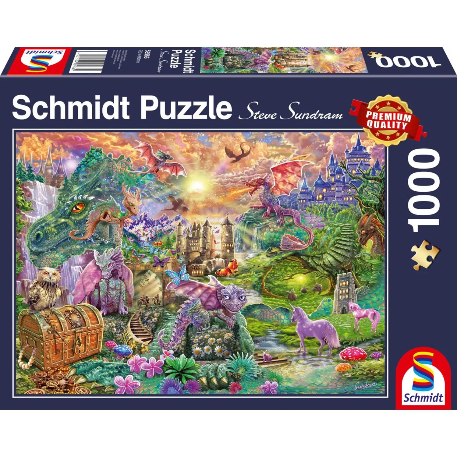 Schmidt Spiele Puzzle Verzaubertes Drachenland (Puzzle), 1000 Puzzleteile