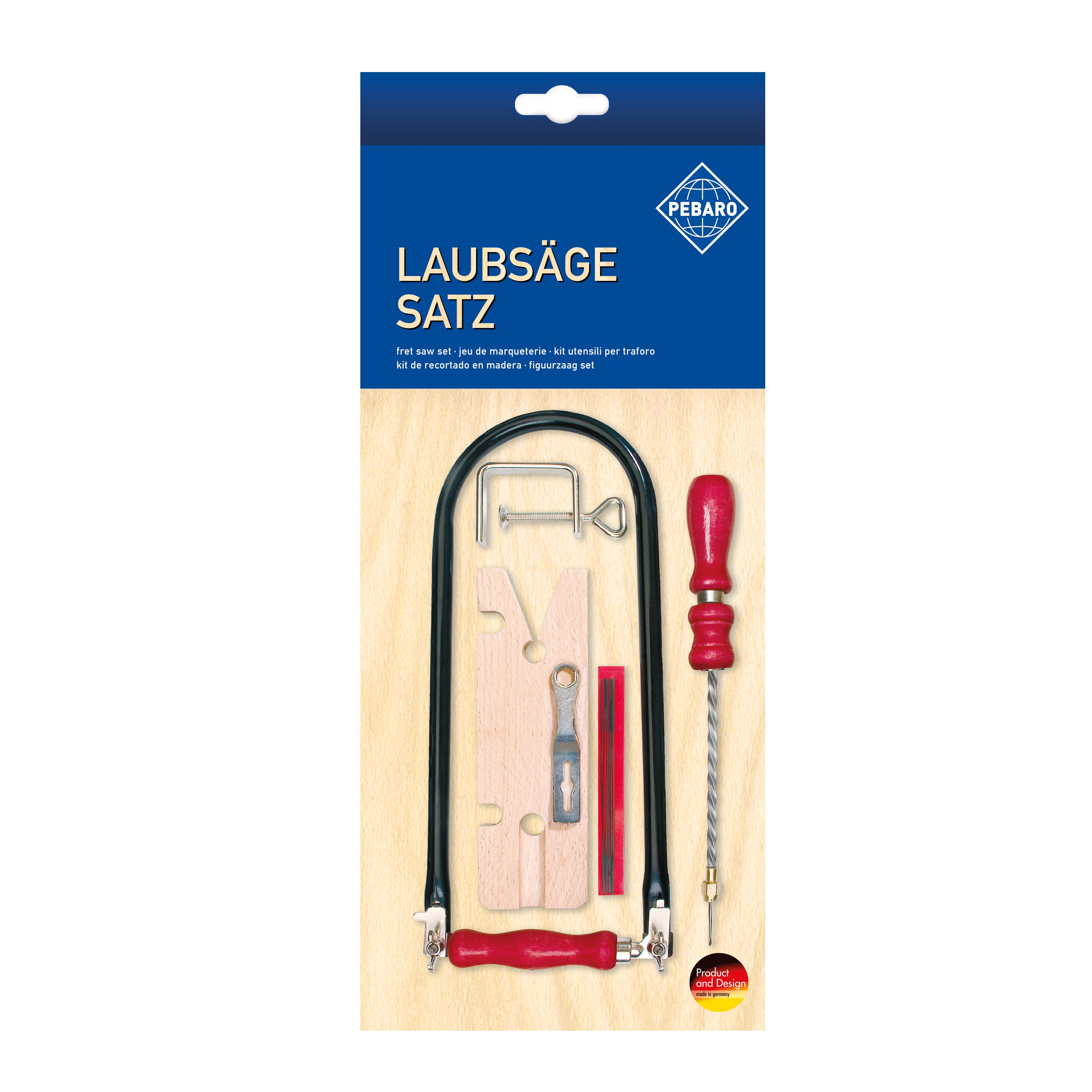 705P + Laubsägeset: Drillbohrer, Holzbrettchen Pebaro Kinder-Werkzeug-Set