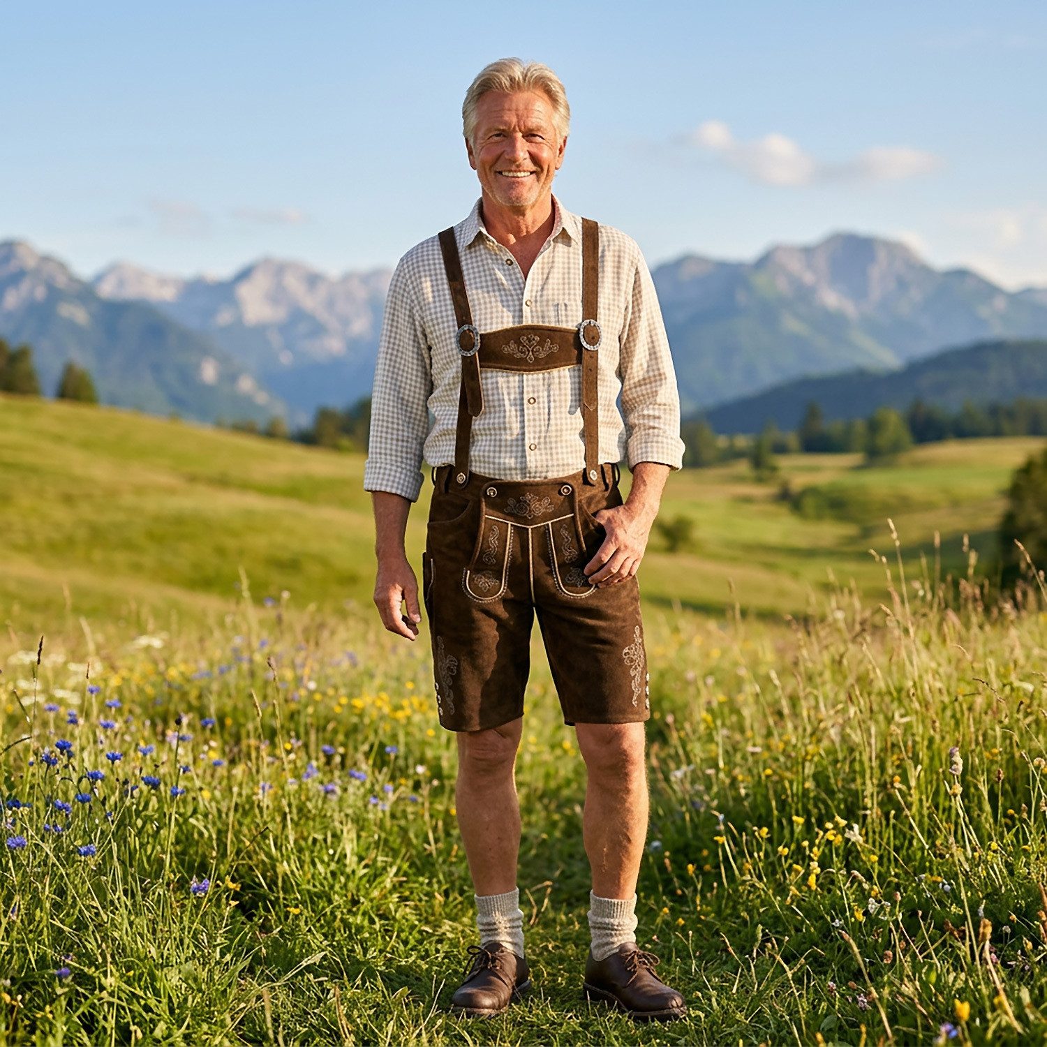 Wiesnkönig Trachtenlederhose Lederhose Tegernsee K13 kurz