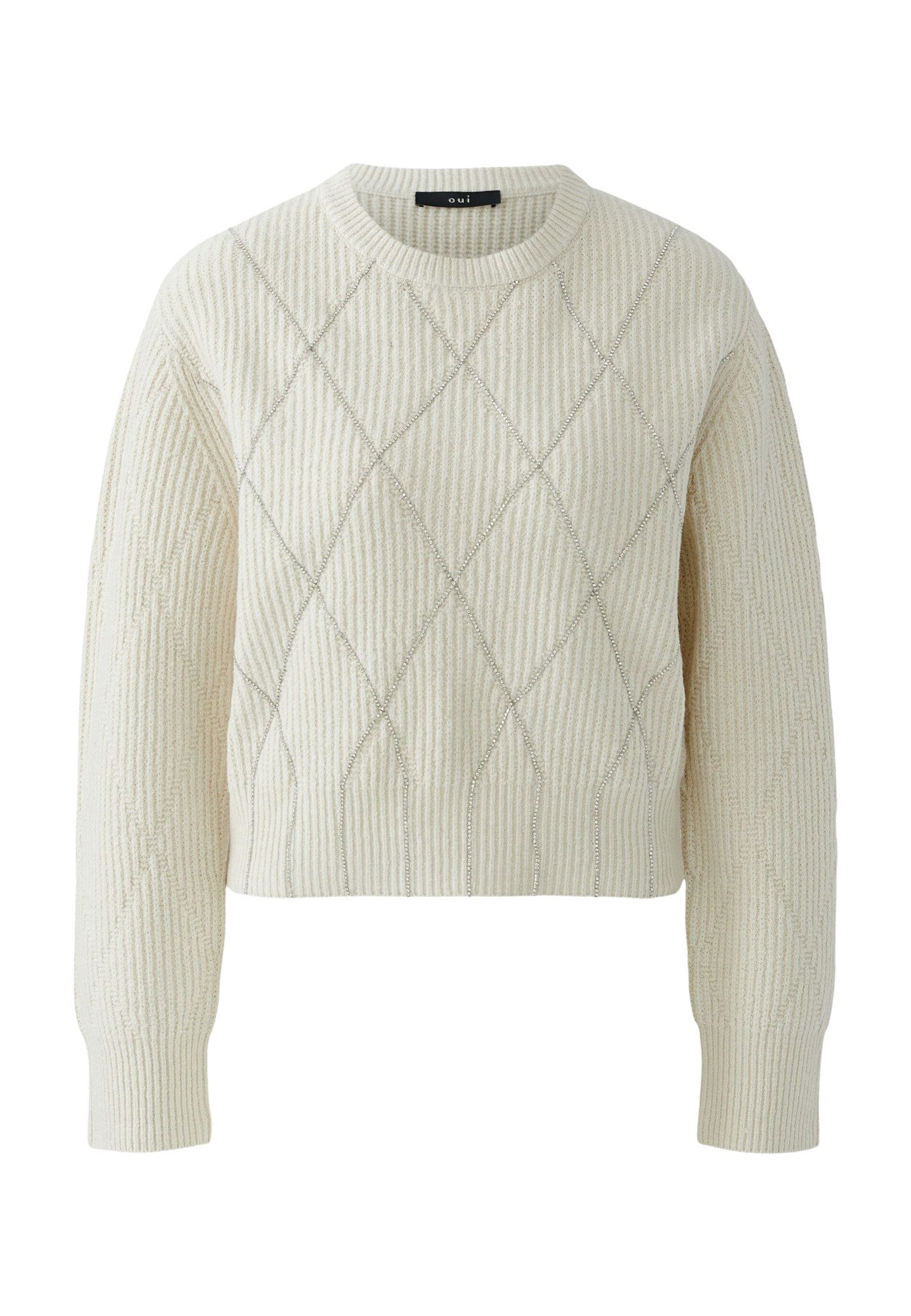 Oui Rundhalspullover Pullover